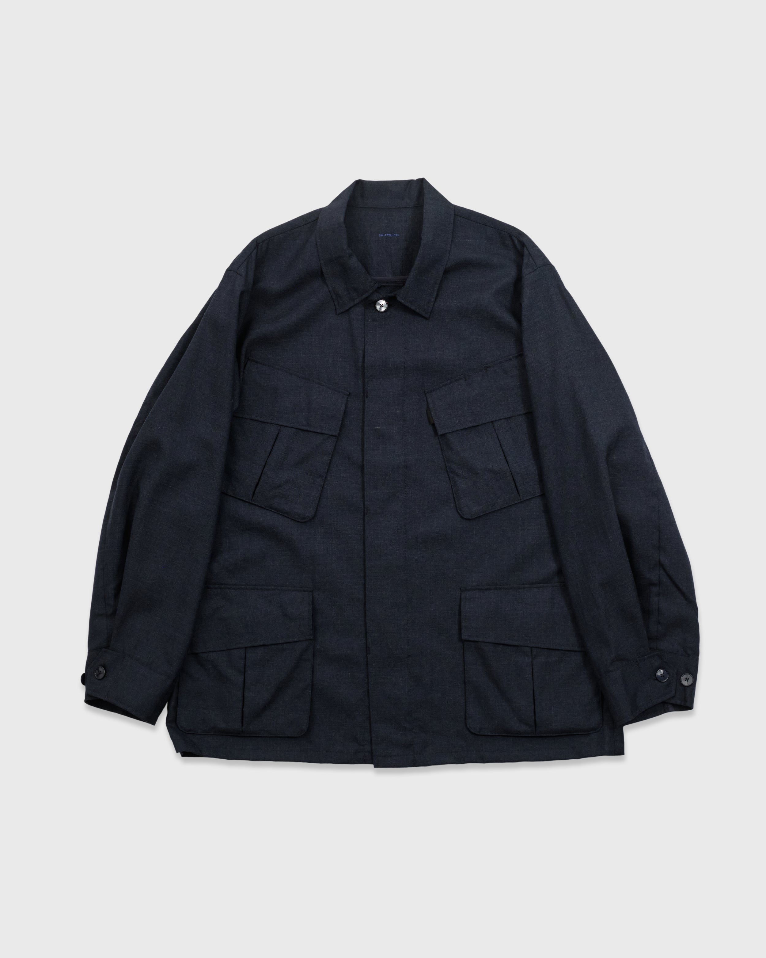 S H FTGJ-024 Fatigue Shirt(Wool), Heather Navy