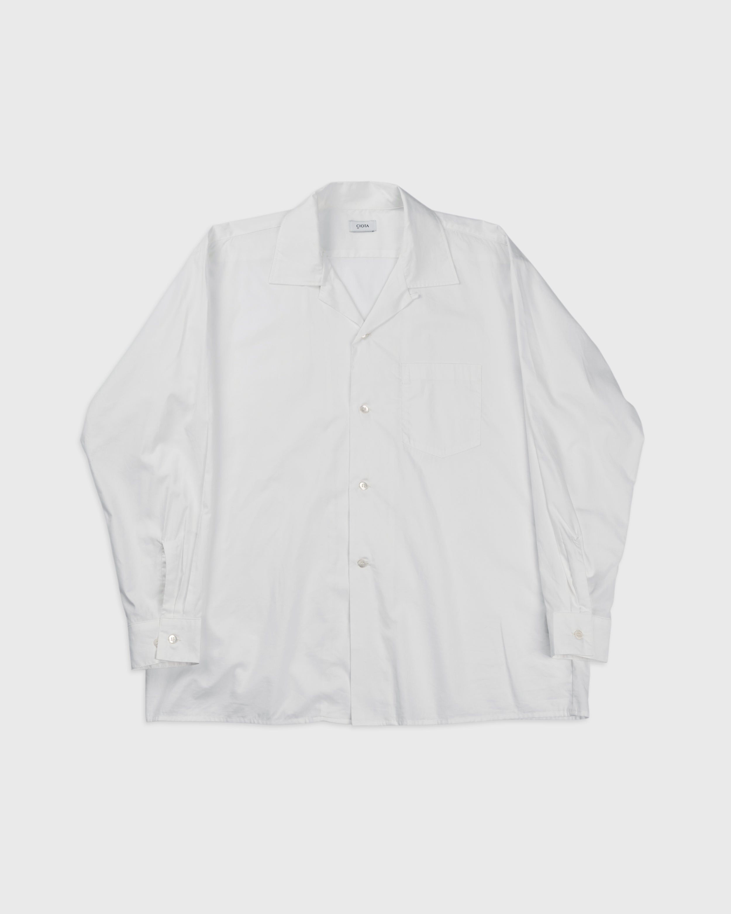 未着用OPEN COLLAR SHIRT ホワイト34 YOKO SAKAMOTO/ヨーコサカモト OPEN COLLAR SHIRT-ajouter アジュテ