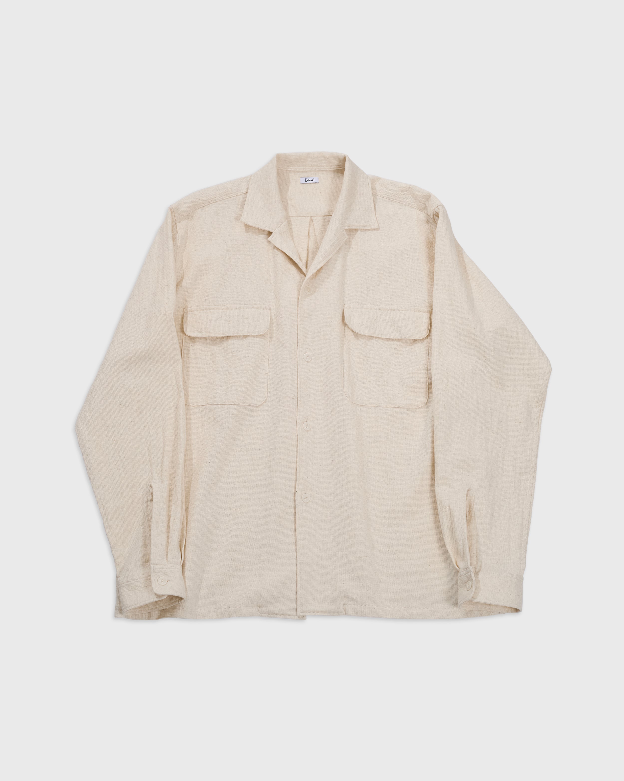 Dhal Pimasanho Mesh Open Collar Shirt Jacket, White