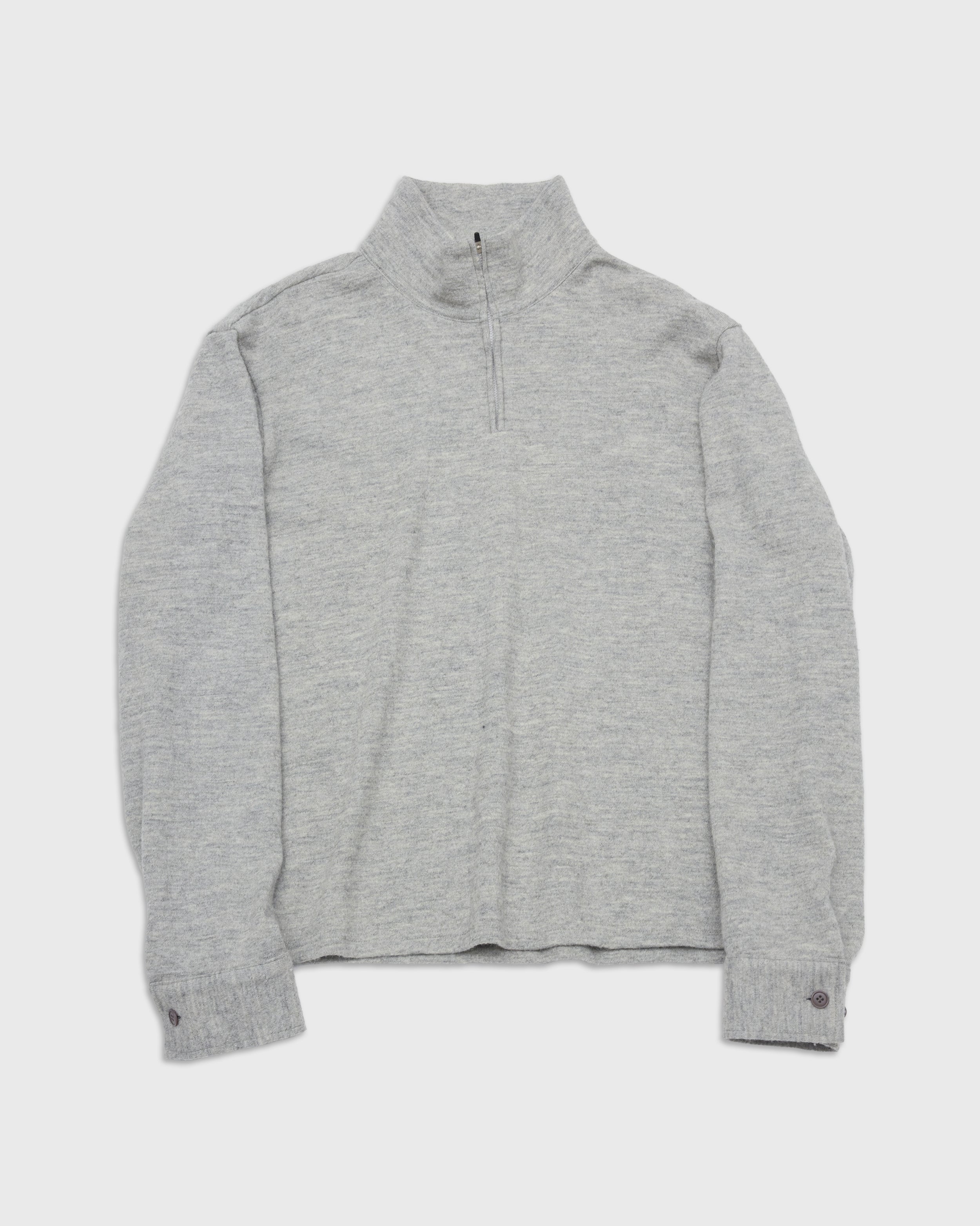 Dhal Shetland Cotton Heather Knit Zip Pullover, Grey – Keylime Tokyo