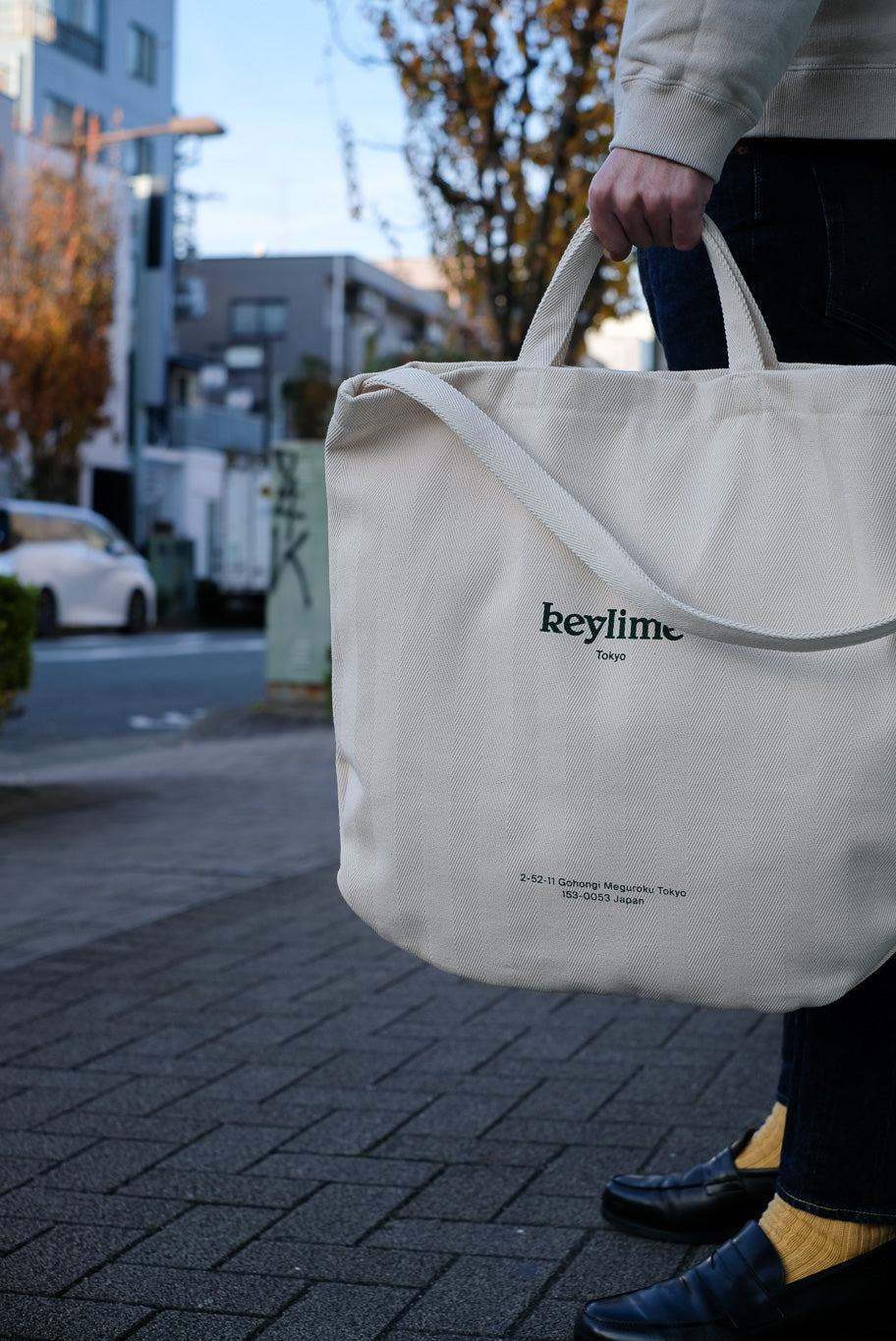 keylime Cotton Herringbone Bag