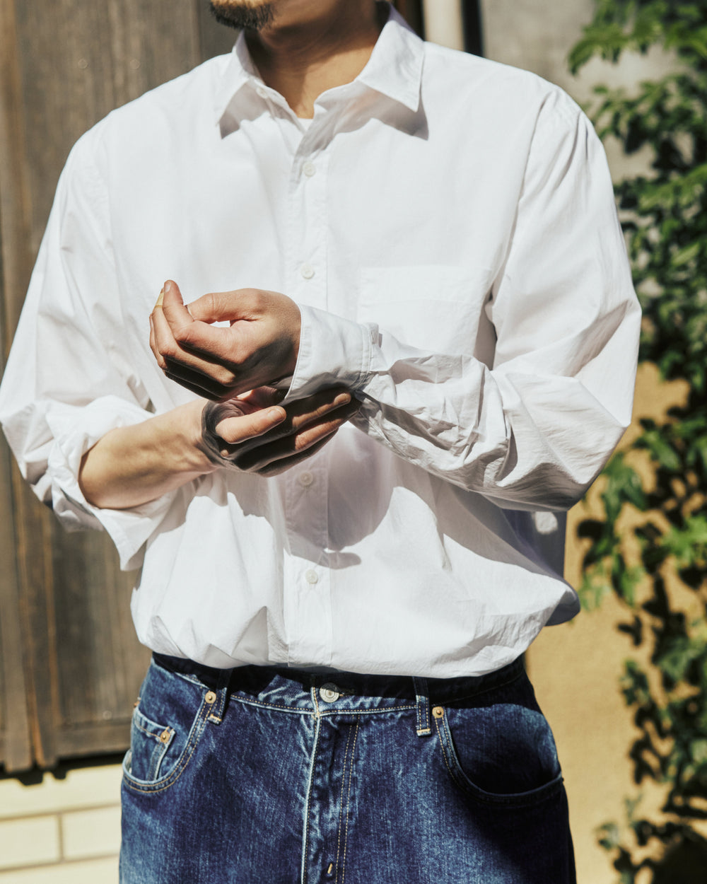 S H | Cotton Regular Collar Shirt(Alumo)