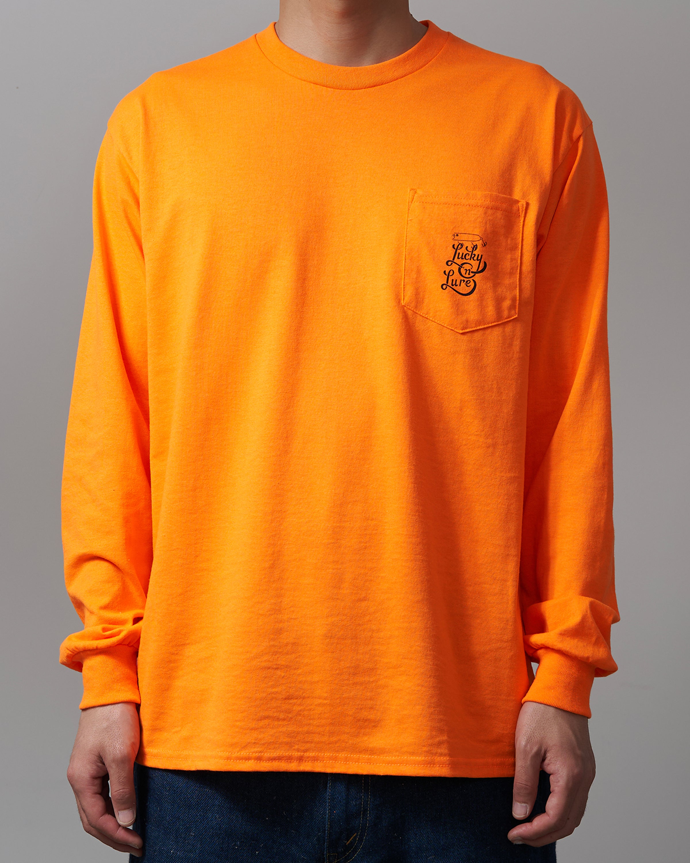 Lucky ‘n’ Lure Pocket Tee Long Sleeve, Orange