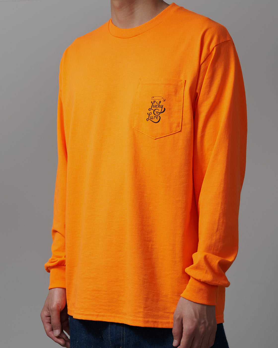 Lucky ‘n’ Lure Pocket Tee Long Sleeve, Orange