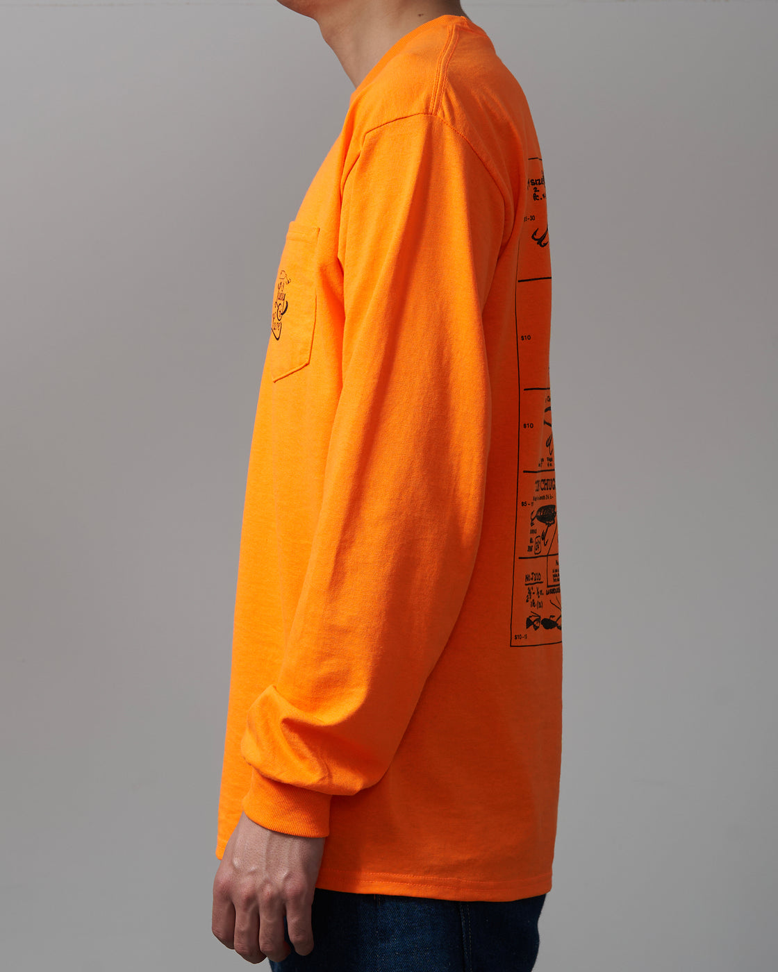 Lucky ‘n’ Lure Pocket Tee Long Sleeve, Orange