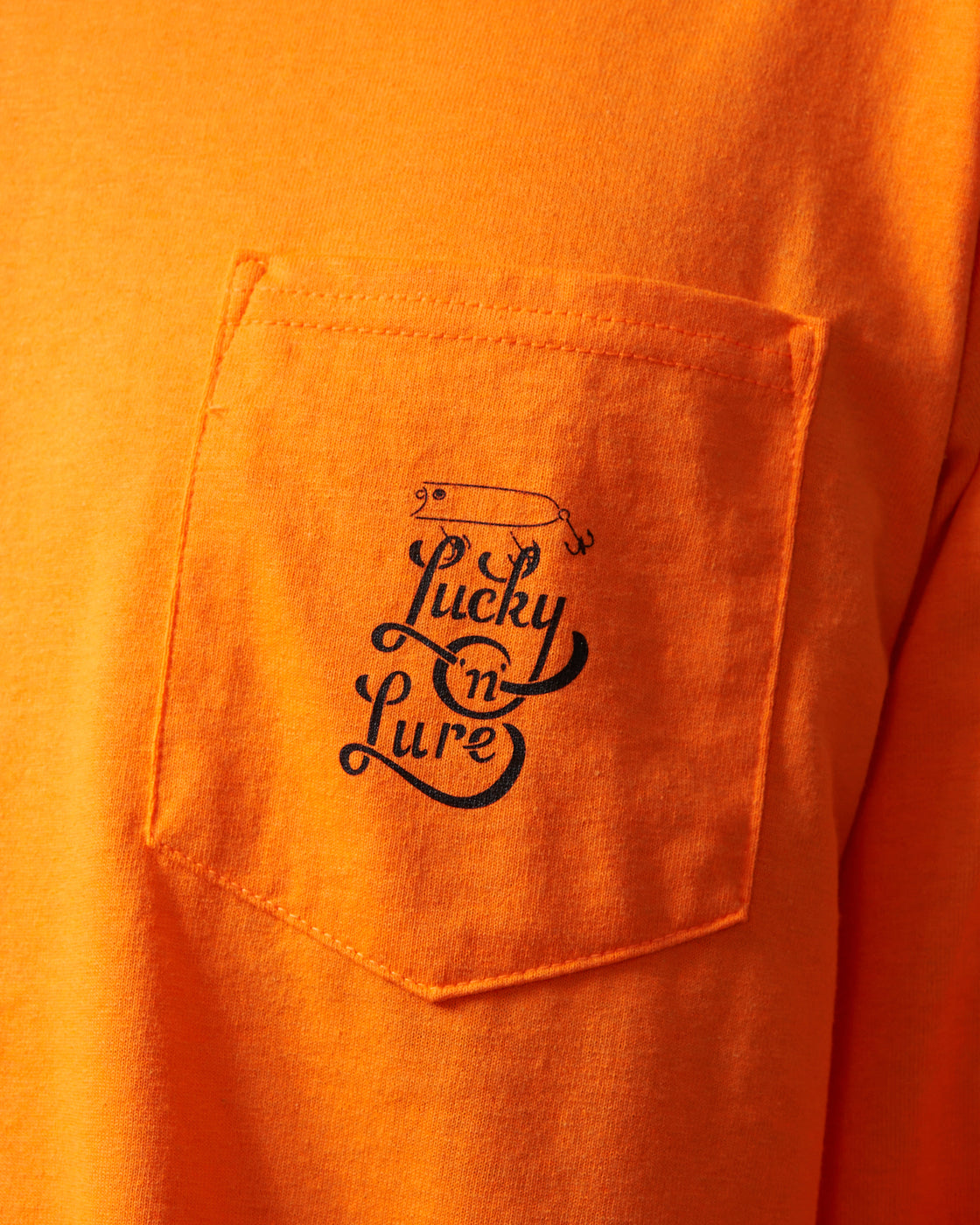 Lucky ‘n’ Lure Pocket Tee Long Sleeve, Orange