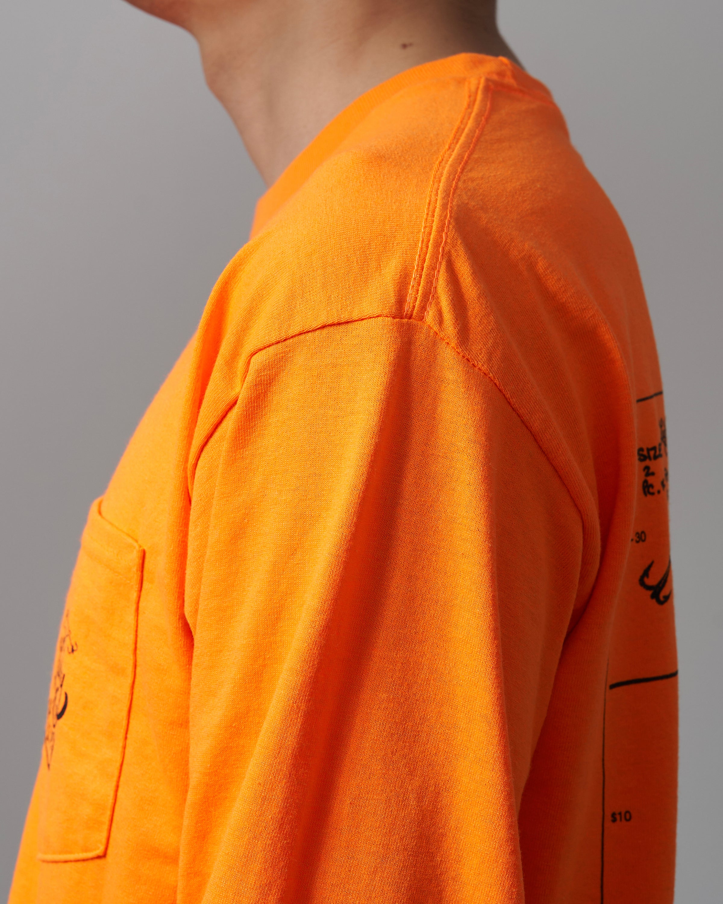 Lucky ‘n’ Lure Pocket Tee Long Sleeve, Orange