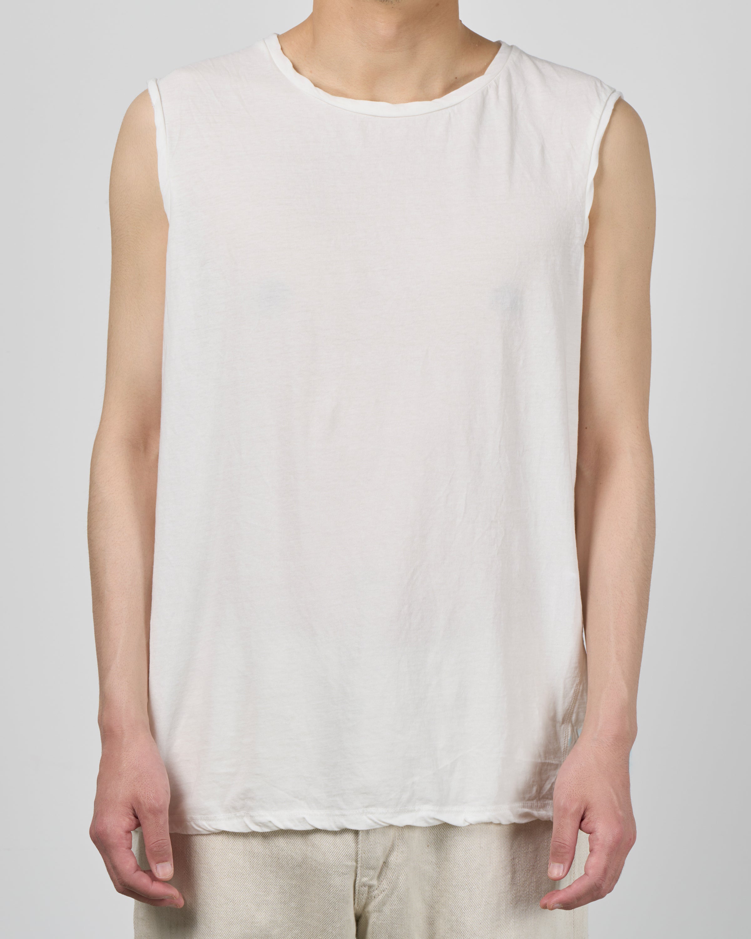 1027 26SS Cutsew No Sleeve, White
