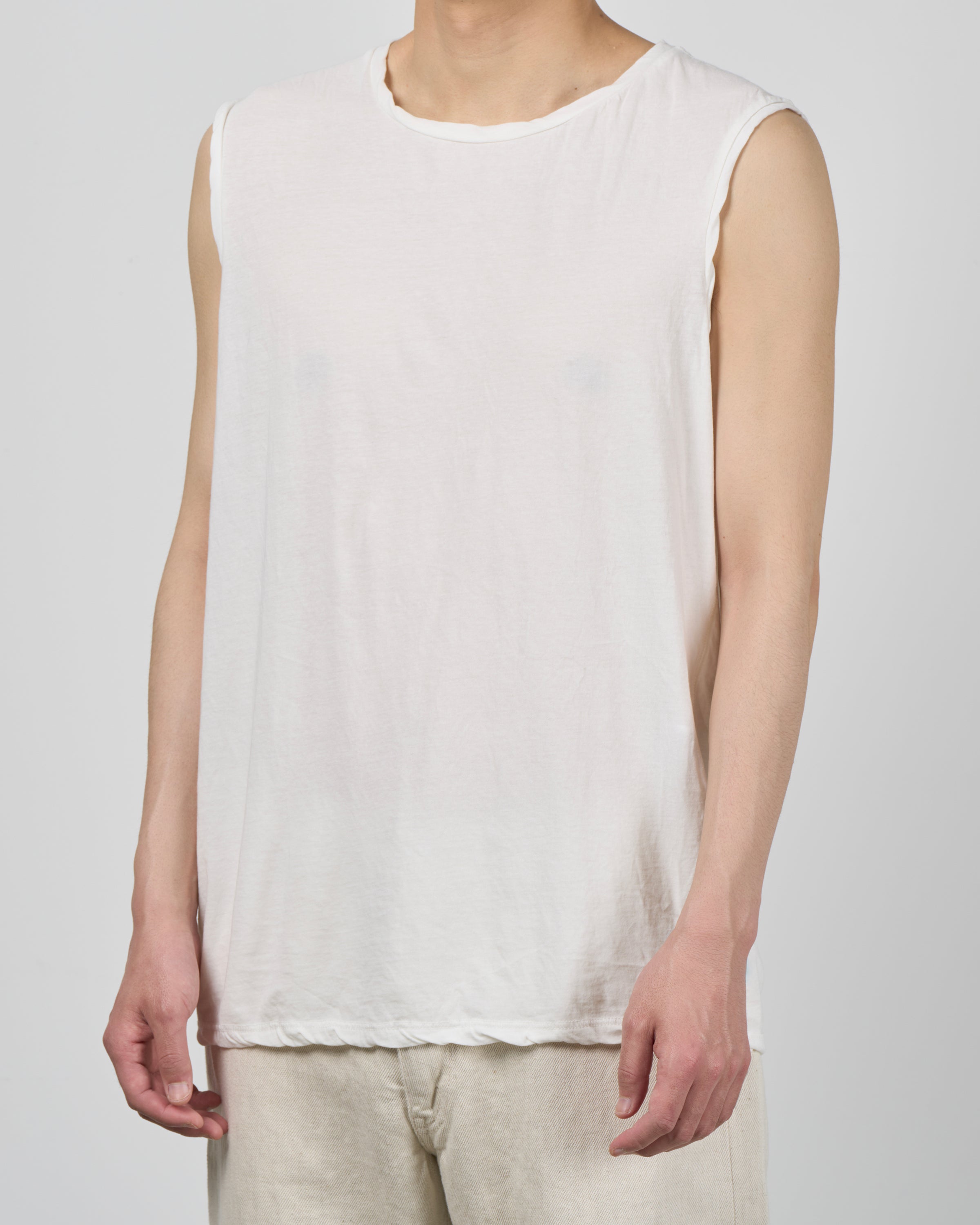 1027 26SS Cutsew No Sleeve, White