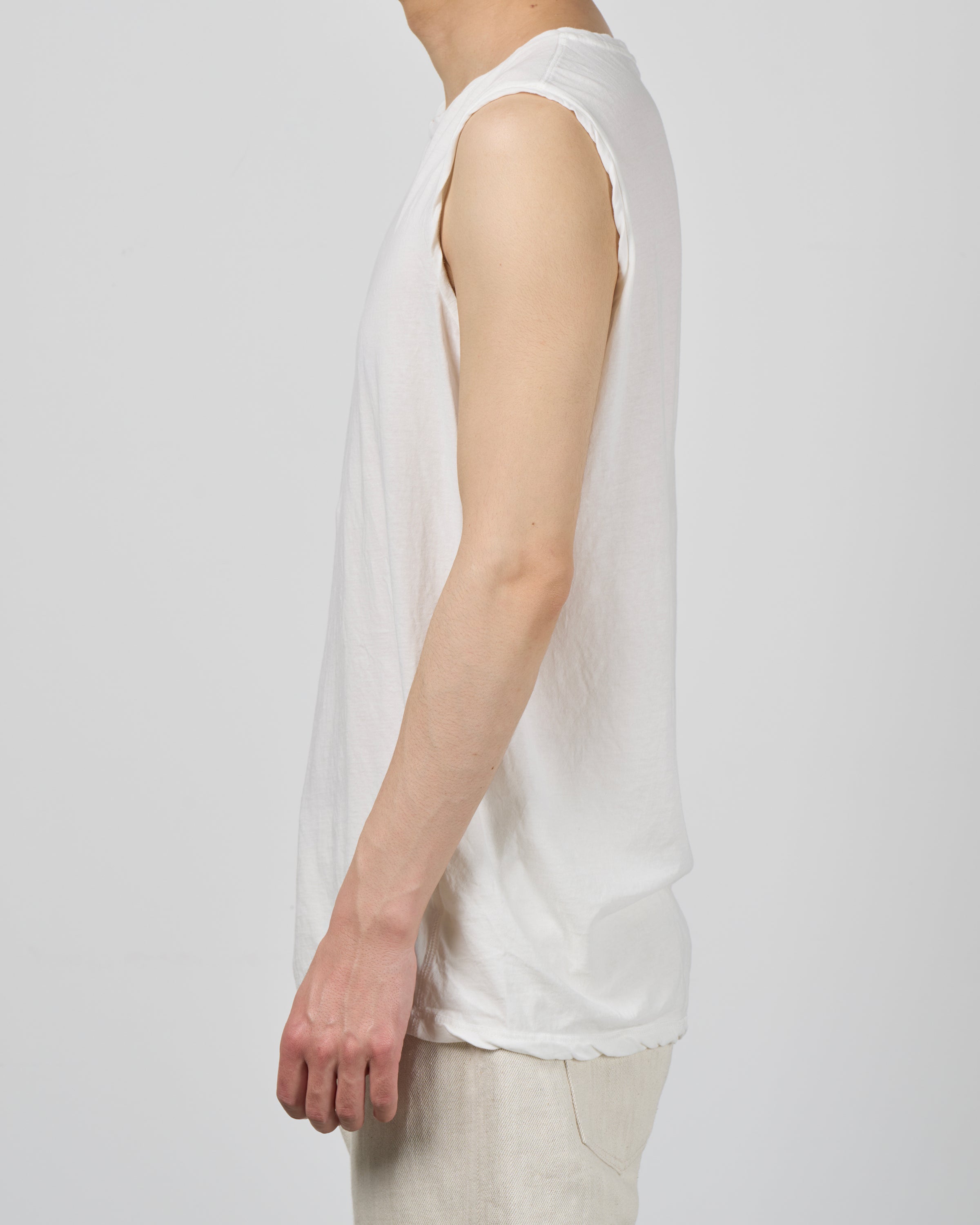 1027 26SS Cutsew No Sleeve, White