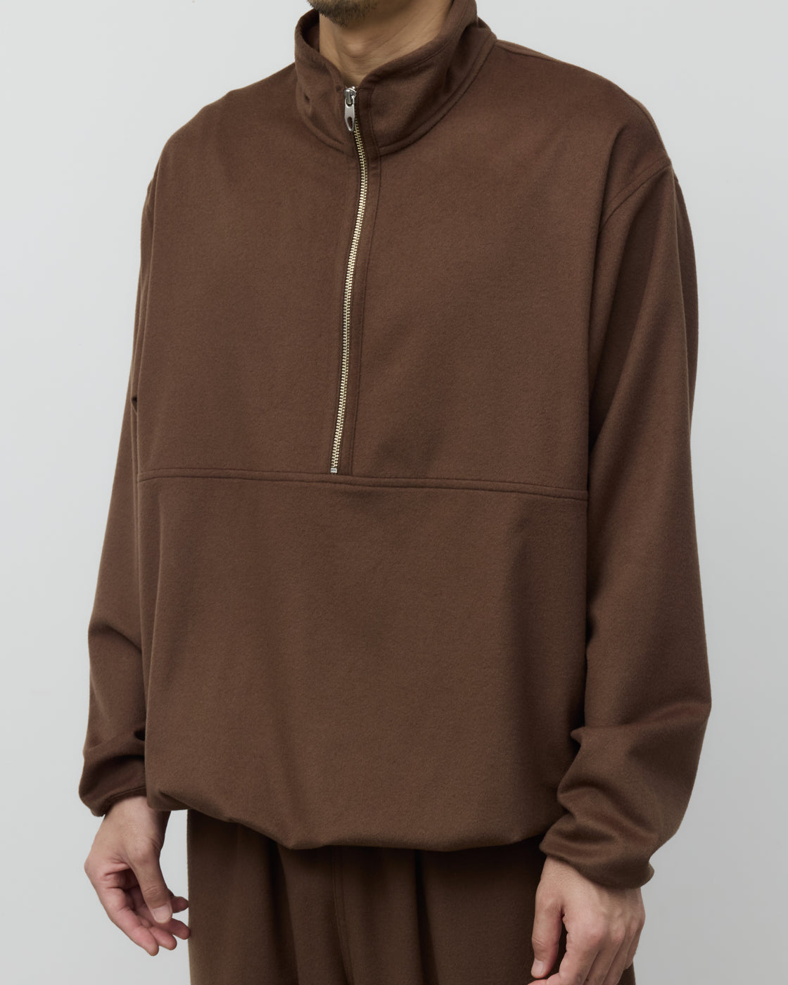 holk Half Zip Jacket(Lamb Short Beaver), Brown