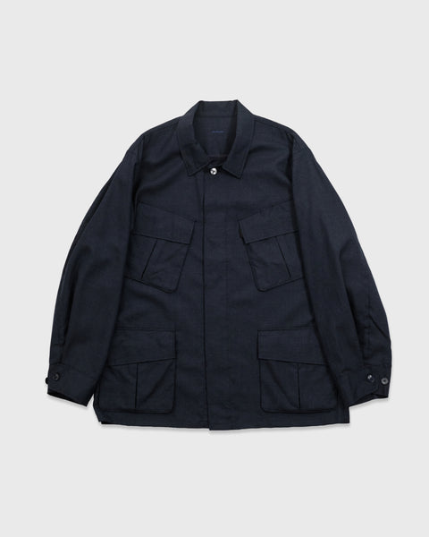 S H FTGJ-024 Fatigue Shirt(Wool), Heather Navy – Keylime Tokyo