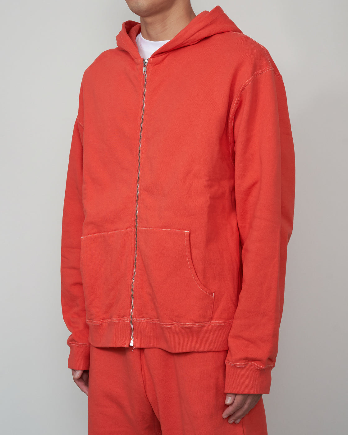 1027 Sweatshirt Zip Up Parka, Red