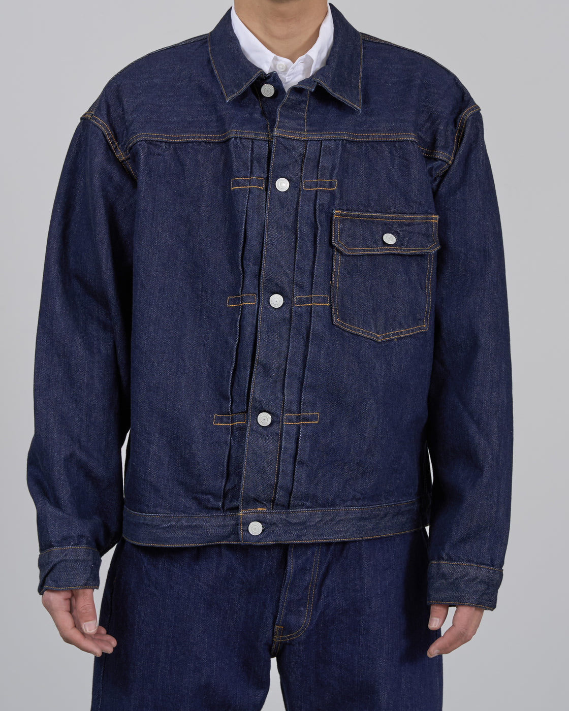 CIOTA New Single Pocket Denim Jacket, Navy