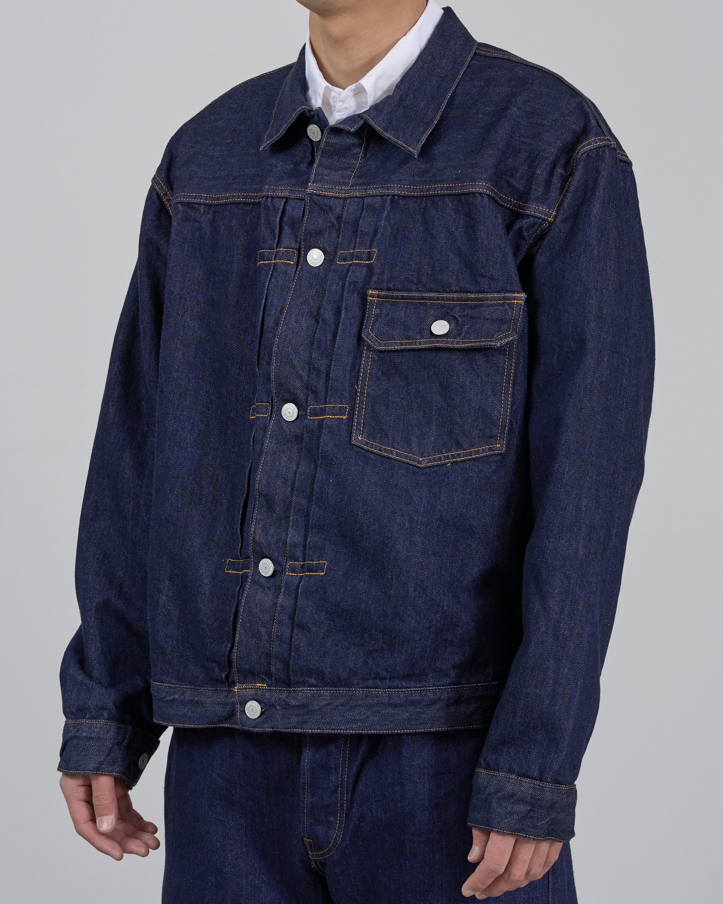 CIOTA New Single Pocket Denim Jacket, Navy