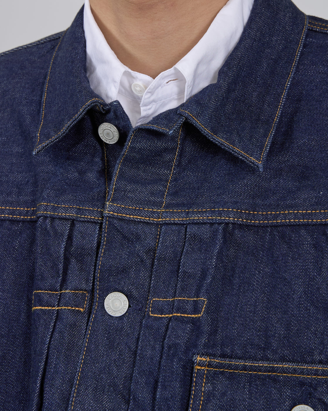 CIOTA New Single Pocket Denim Jacket, Navy