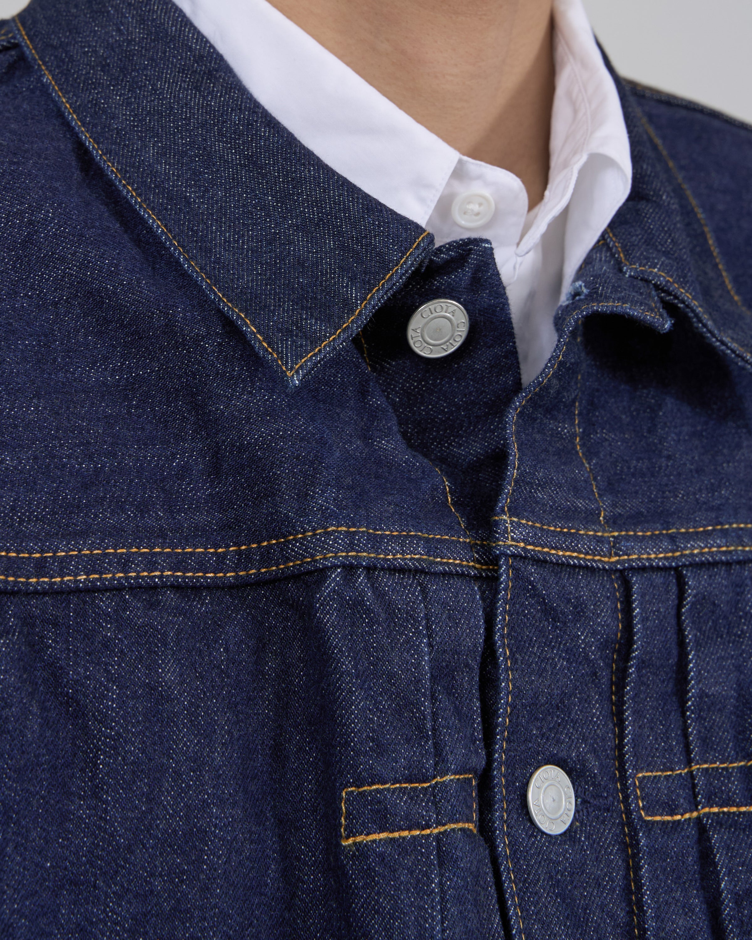 CIOTA New Single Pocket Denim Jacket, Navy