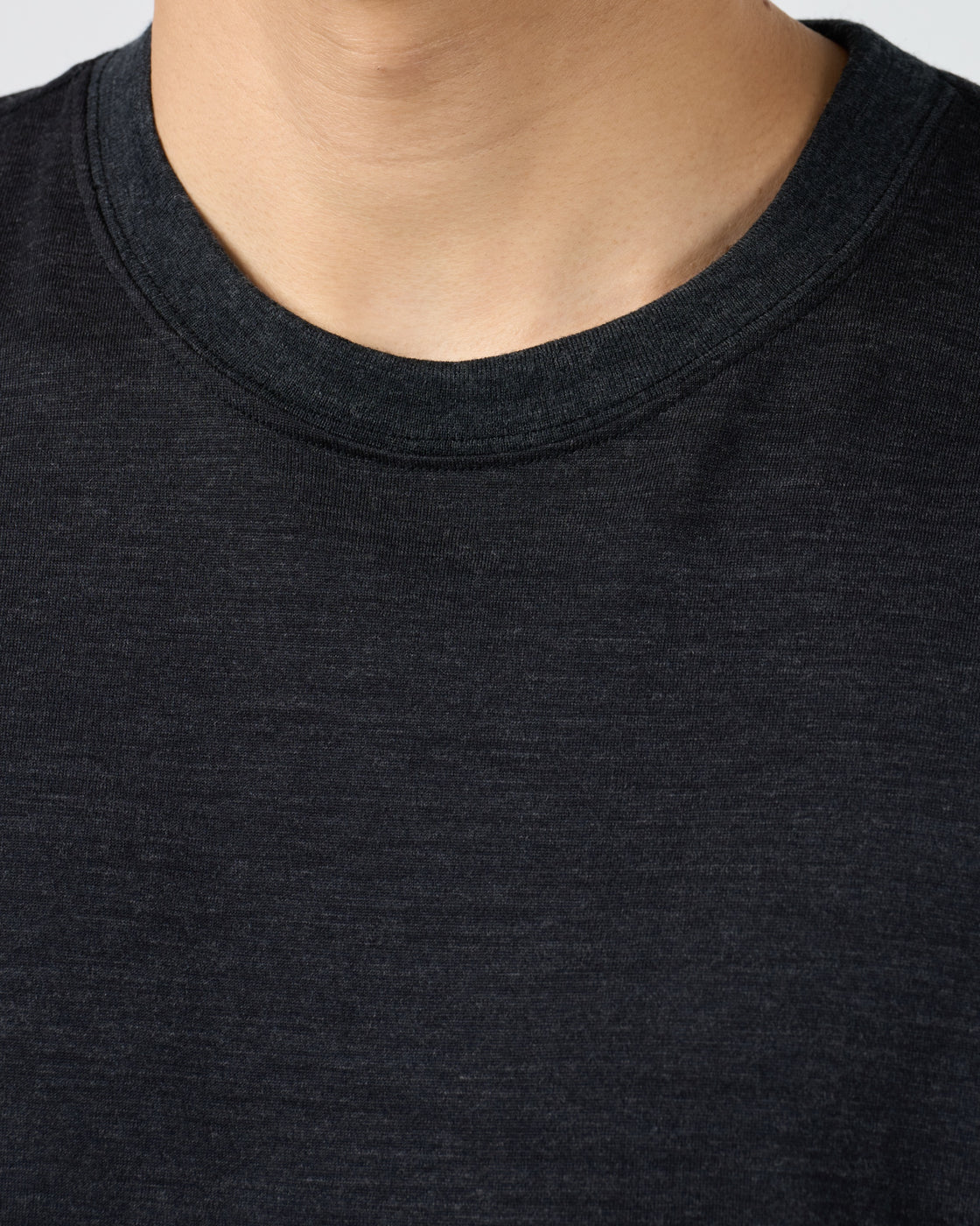 holk Wool Long Sleeve Tee, Charcoal