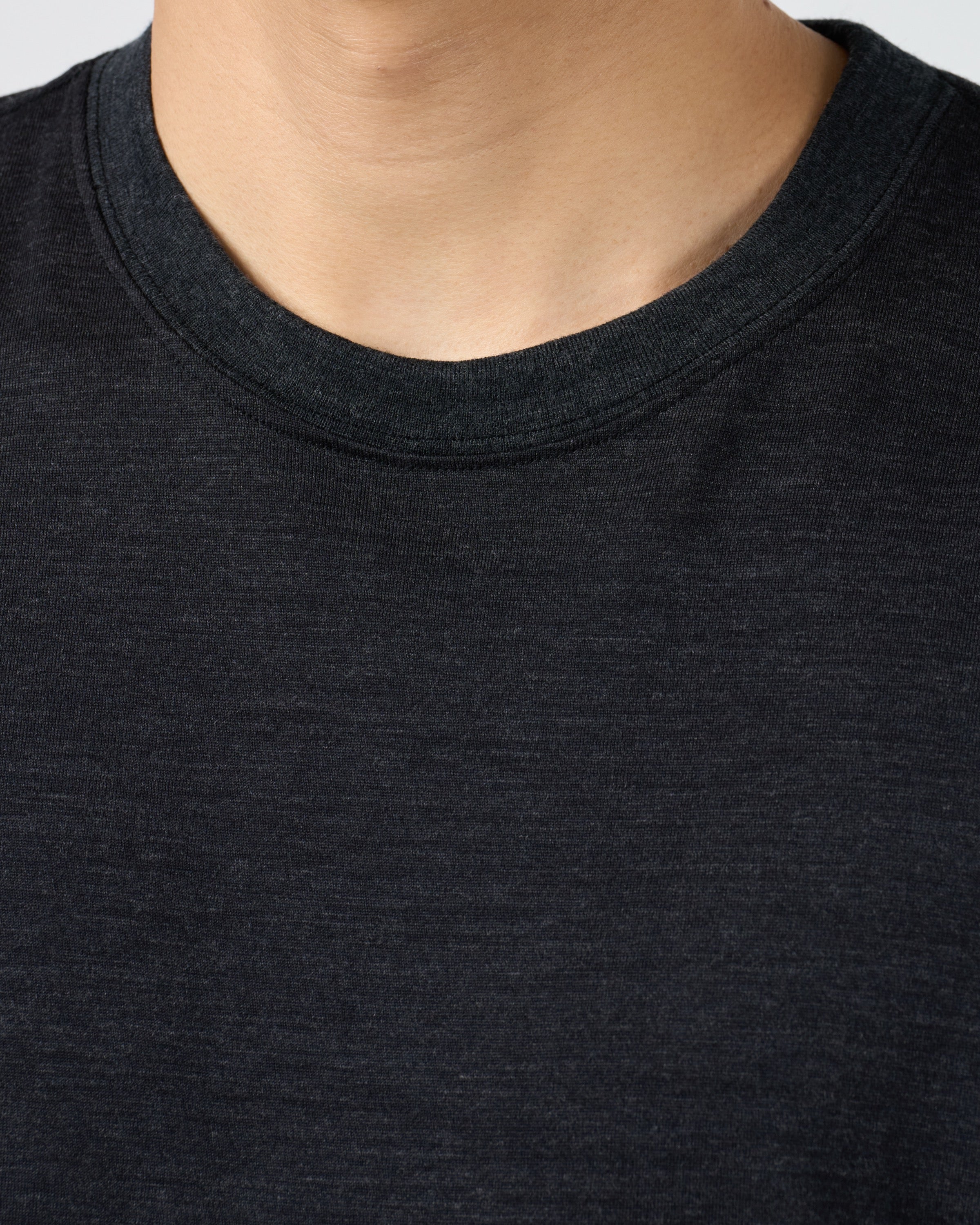 holk Wool Long Sleeve Tee, Charcoal