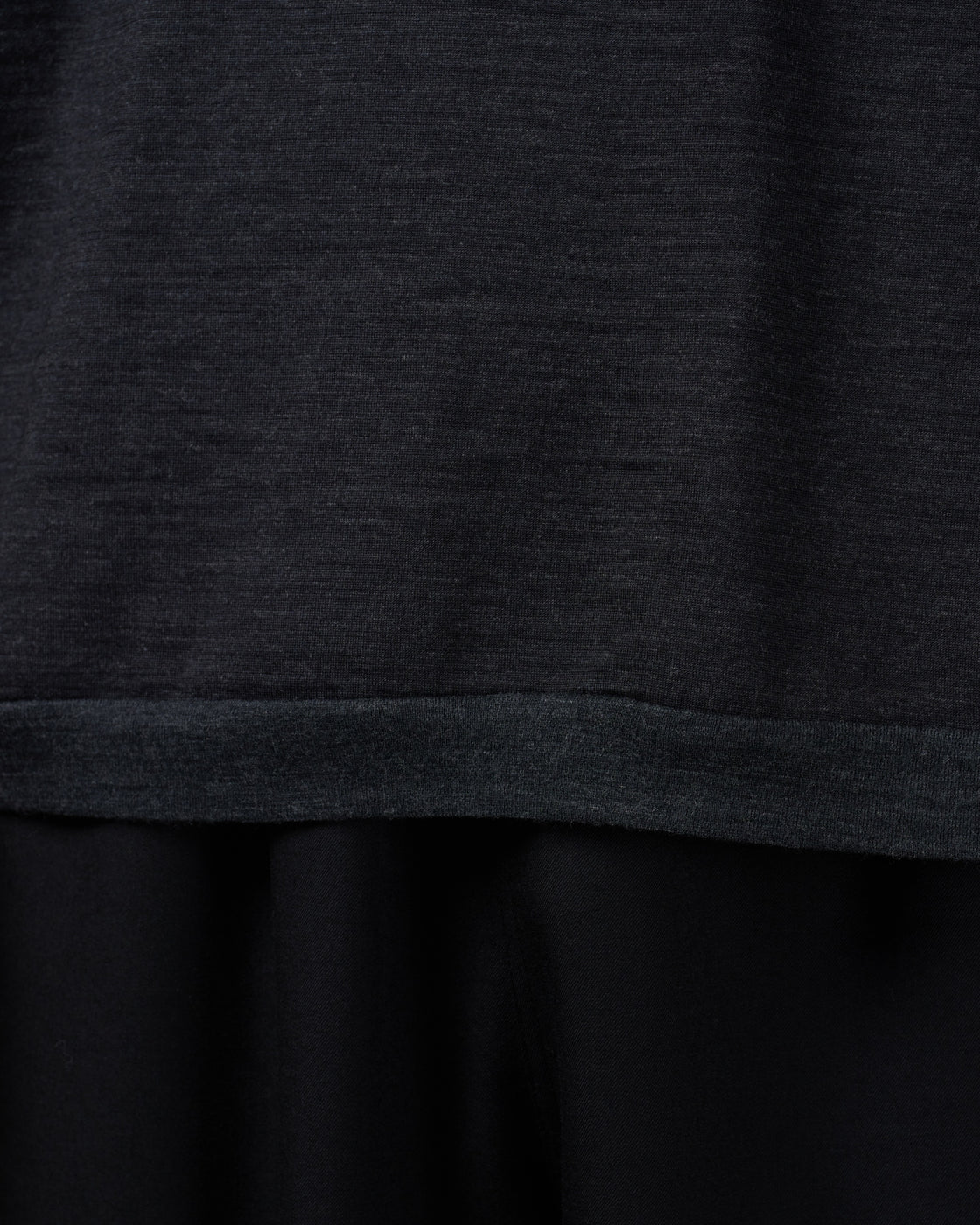holk Wool Long Sleeve Tee, Charcoal