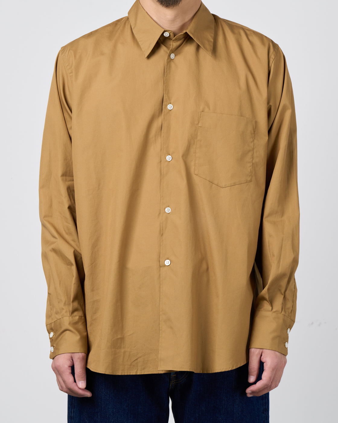 Dhal Pima Cotton Dress Regular Shirt, Brown