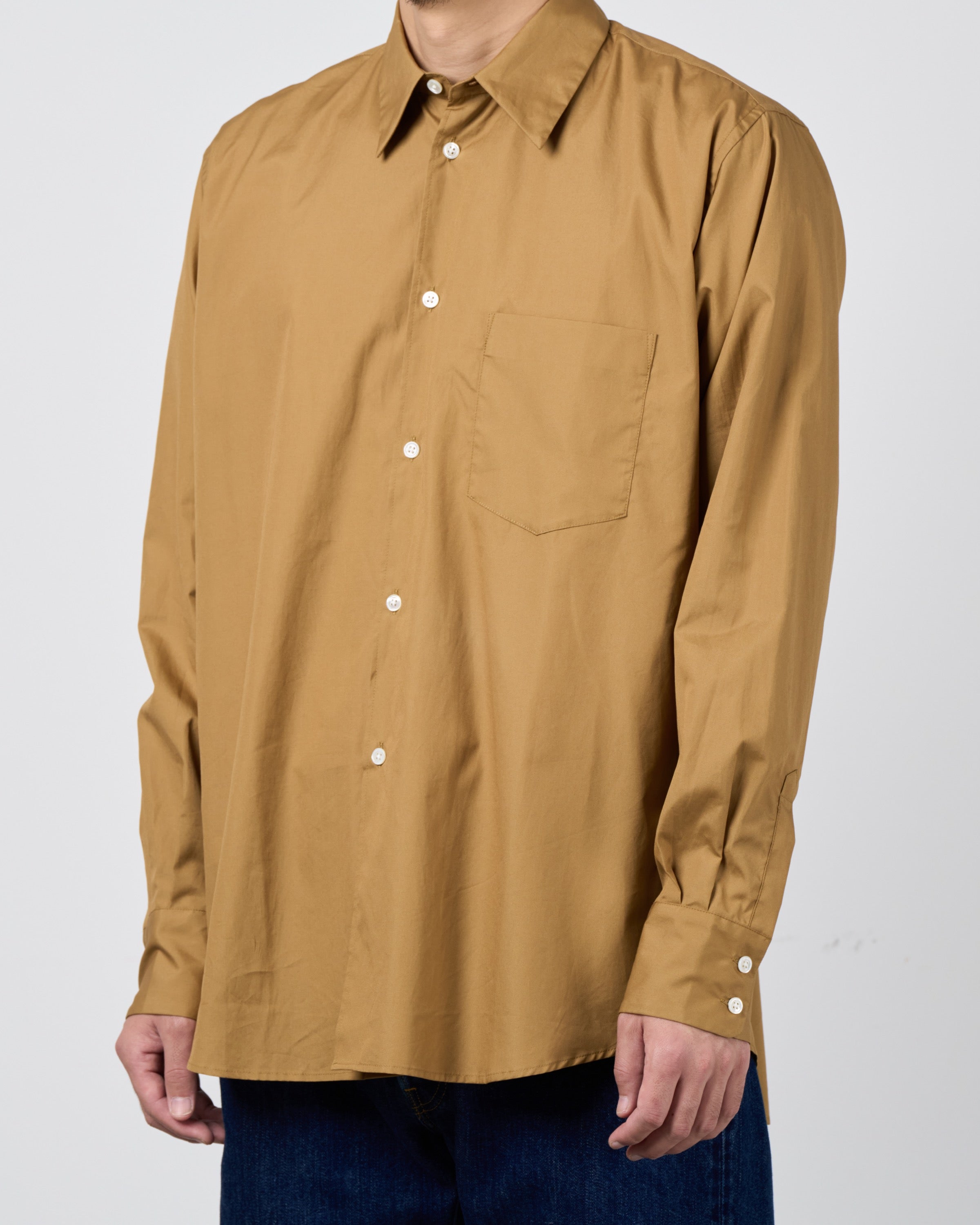 Dhal Pima Cotton Dress Regular Shirt, Brown
