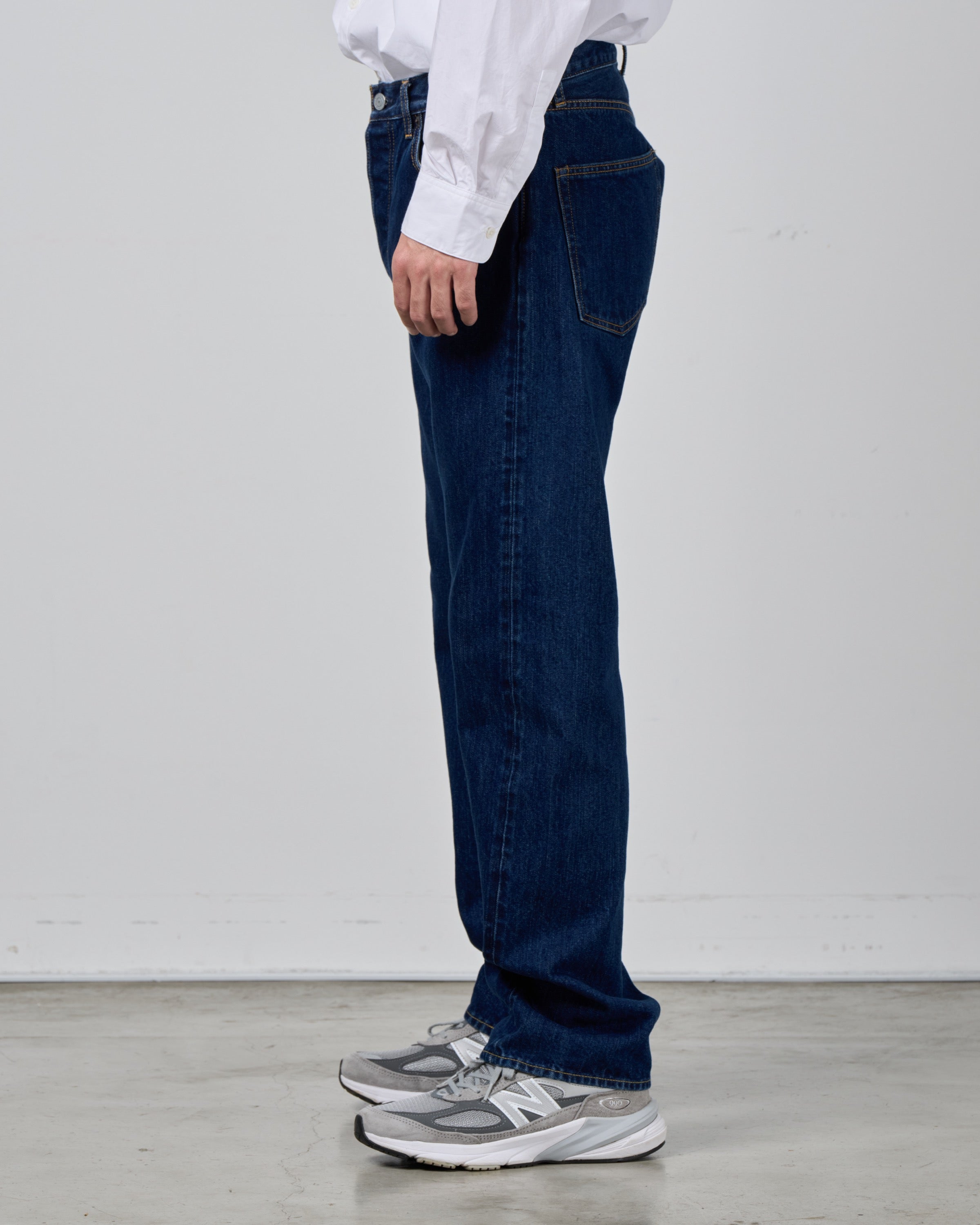 CIOTA Straight 5 Pocket Pants, Dark Blue(Damage)