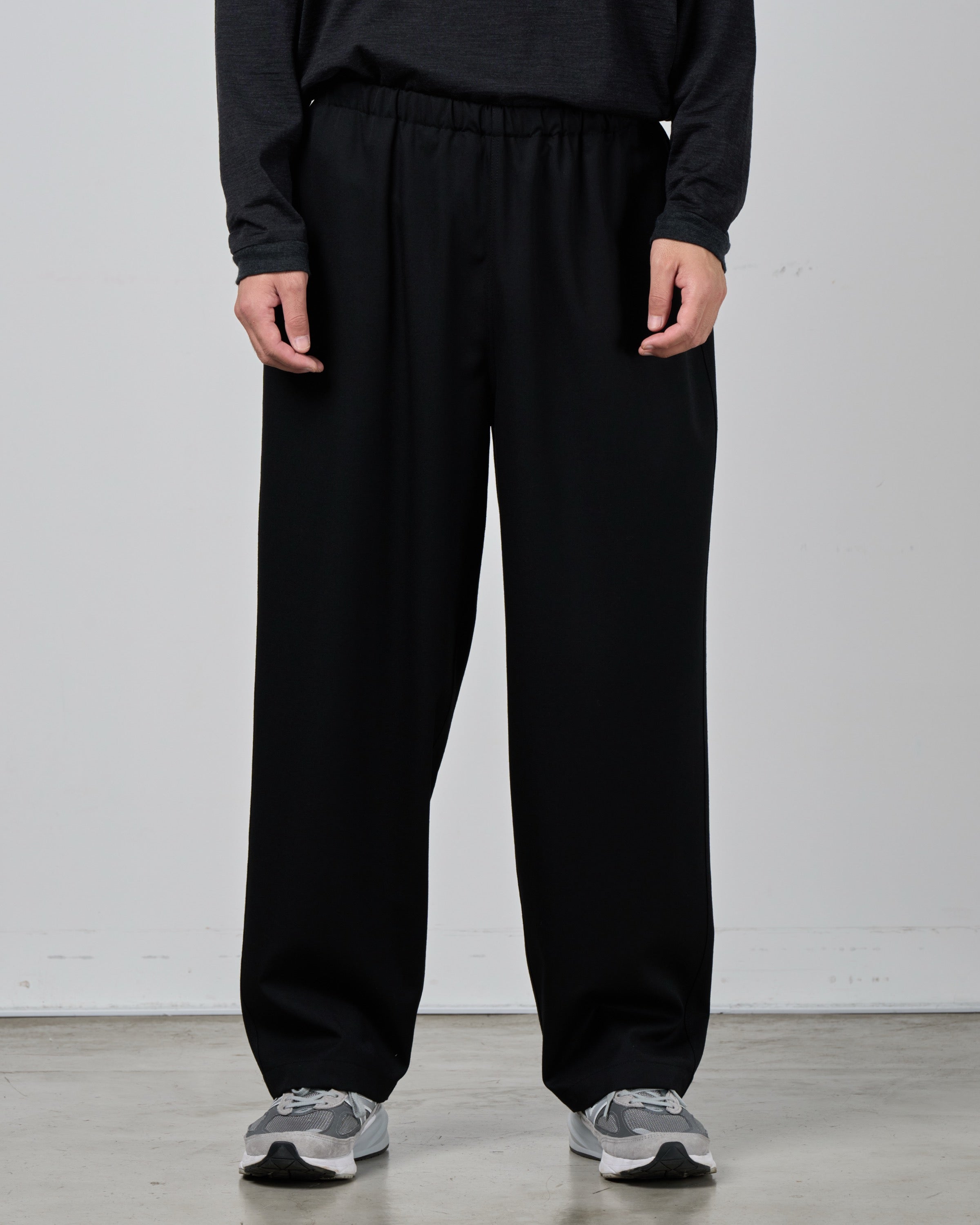 holk Wool Gabardine Kung Fu Pants, Black