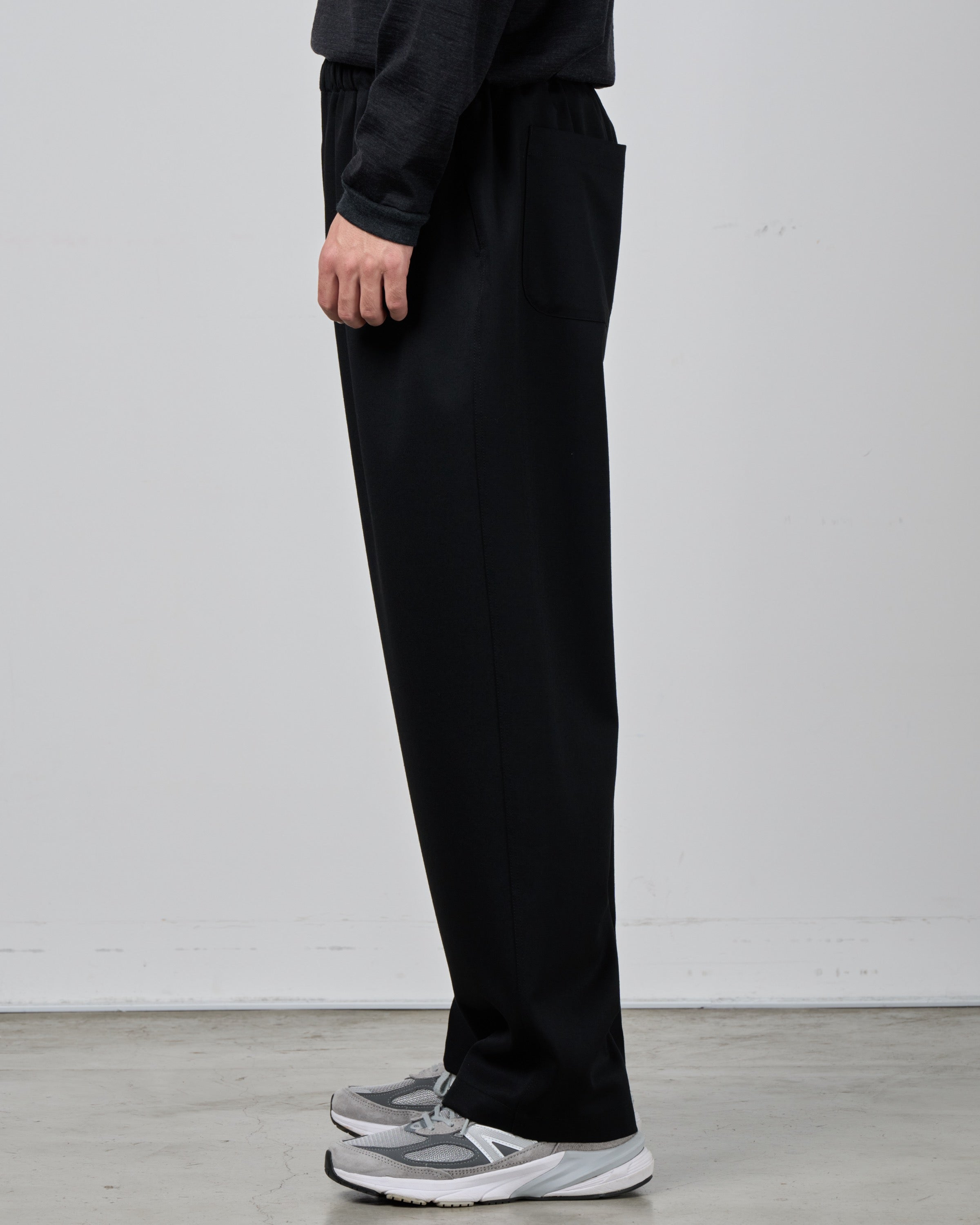 holk Wool Gabardine Kung Fu Pants, Black