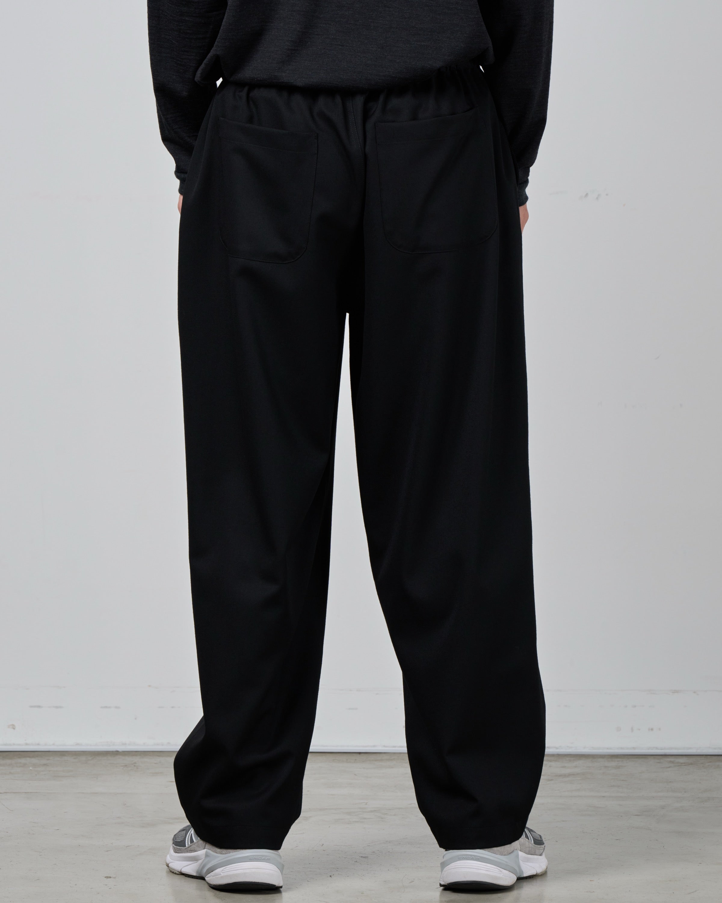 holk Wool Gabardine Kung Fu Pants, Black
