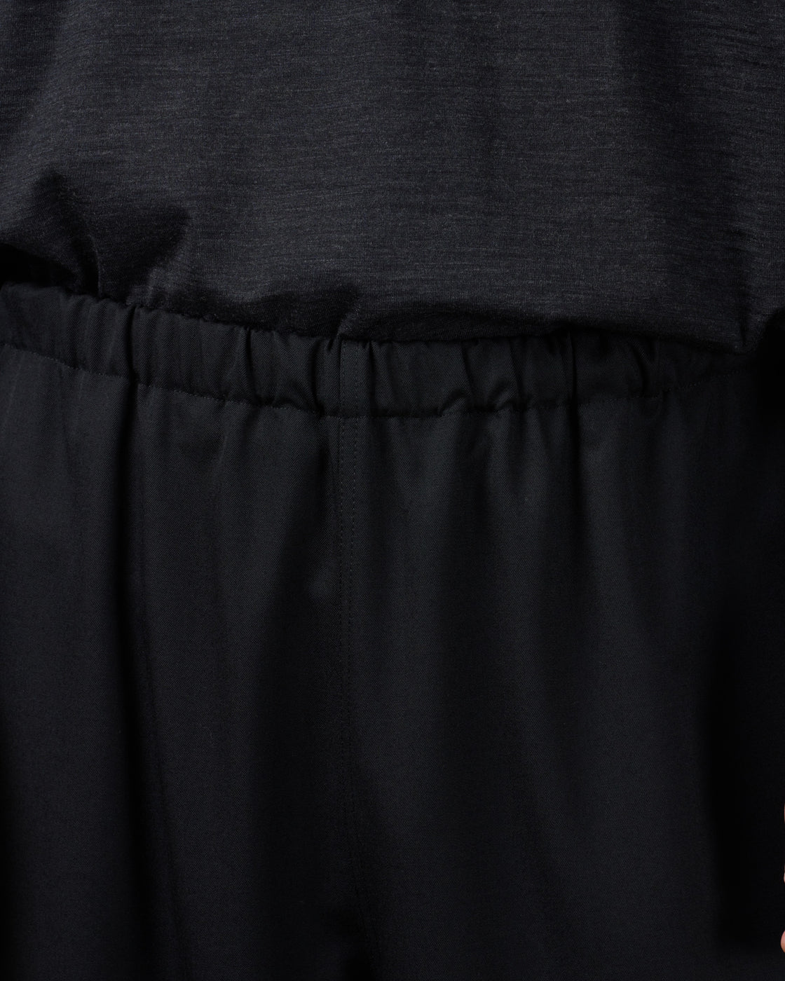 holk Wool Gabardine Kung Fu Pants, Black