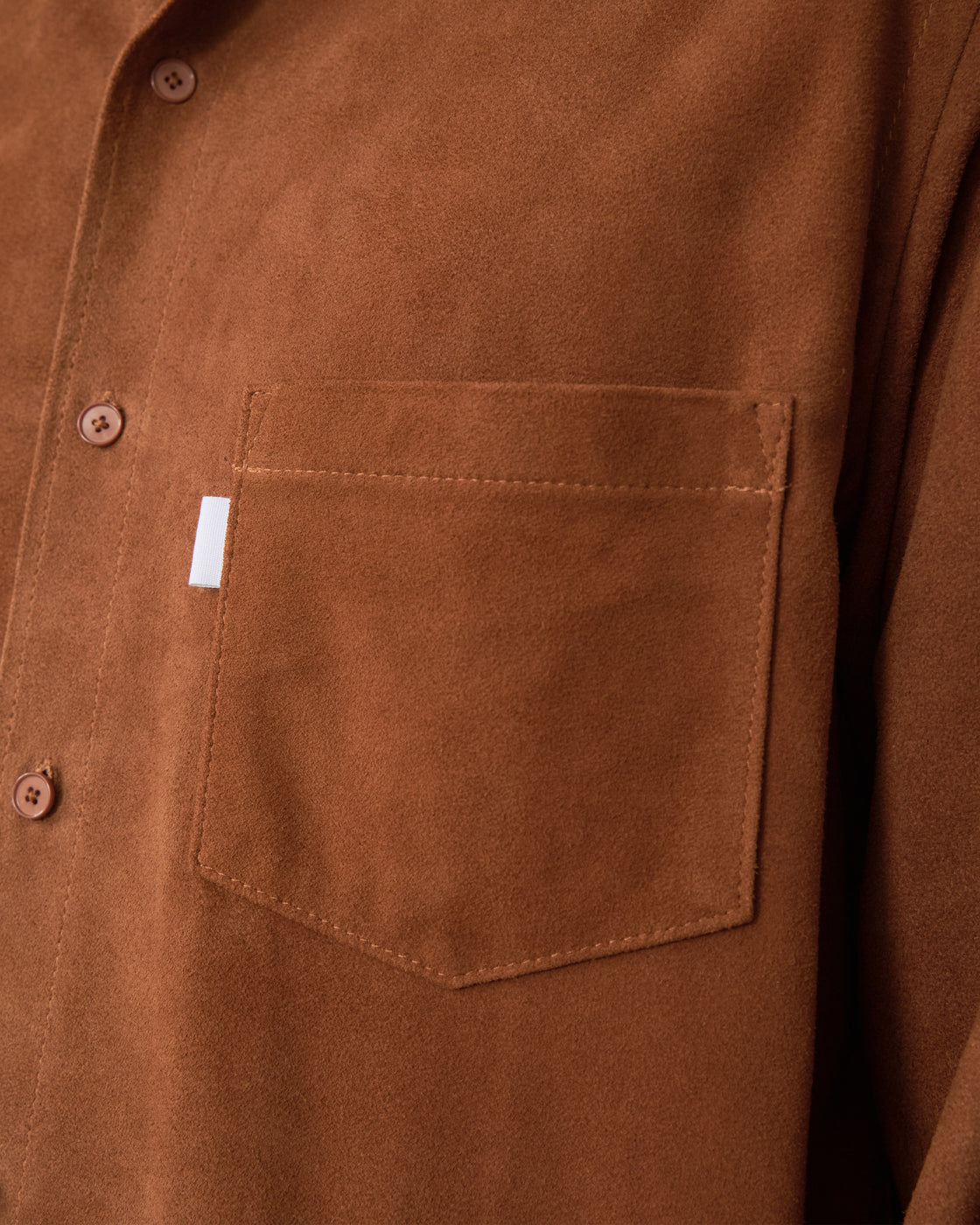 S H GMBT-041 Regular Collar Shirt(Sheep Suede), Camel