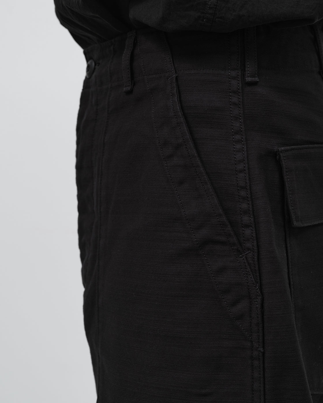 CIOTA Cotton Back Satin Baker Pants(Wide Tapared), Black