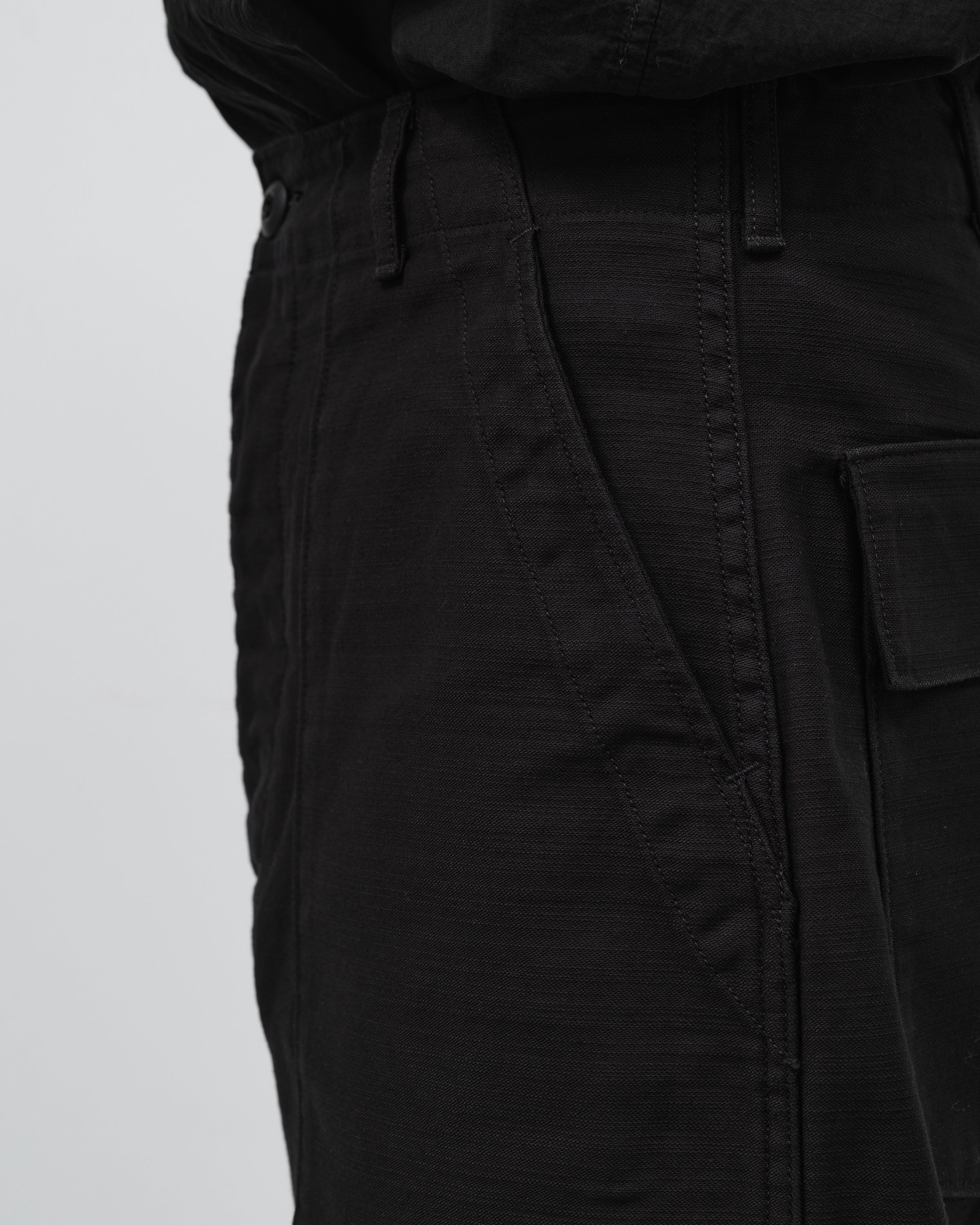 CIOTA Cotton Back Satin Baker Pants(Wide Tapared), Black