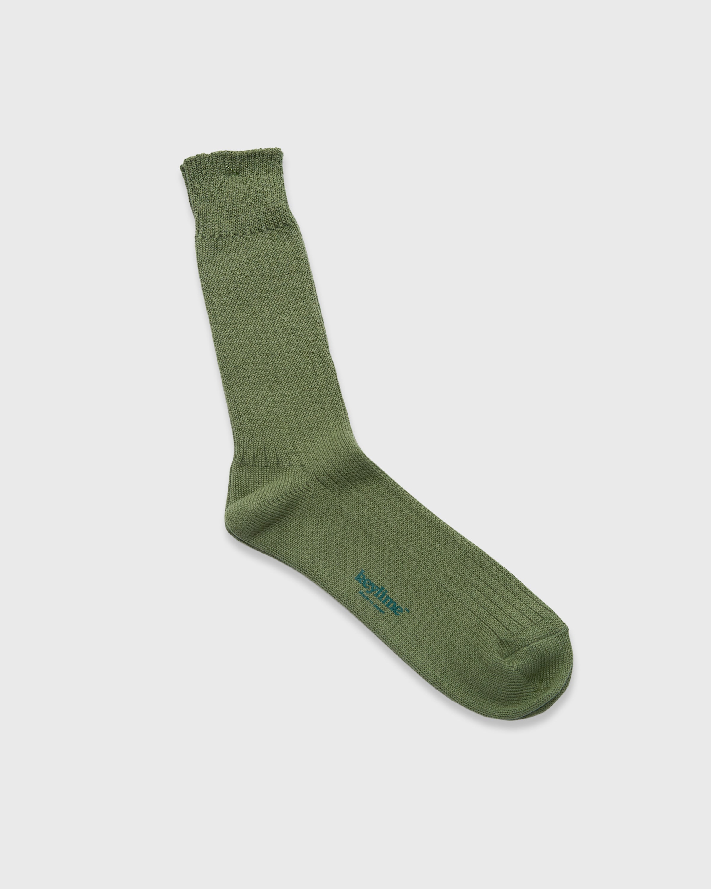 keylime Cotton Rib Socks, Green