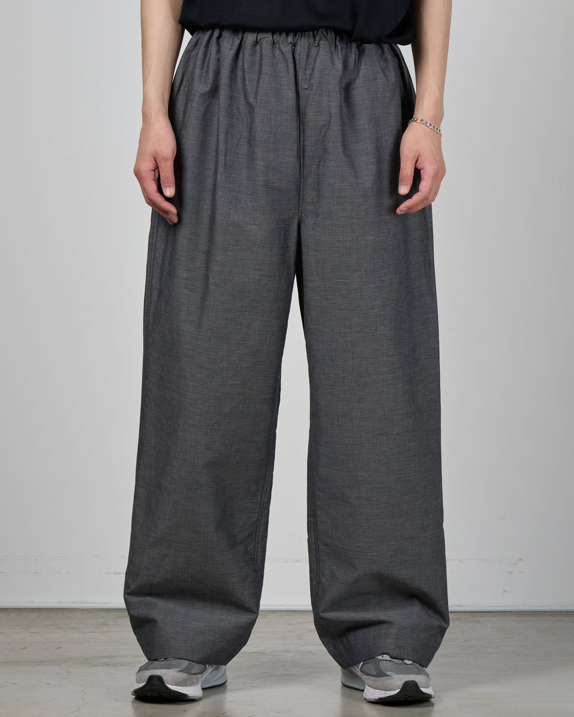 Dhal Cotton Linen Chambray Relax Pants, Navy