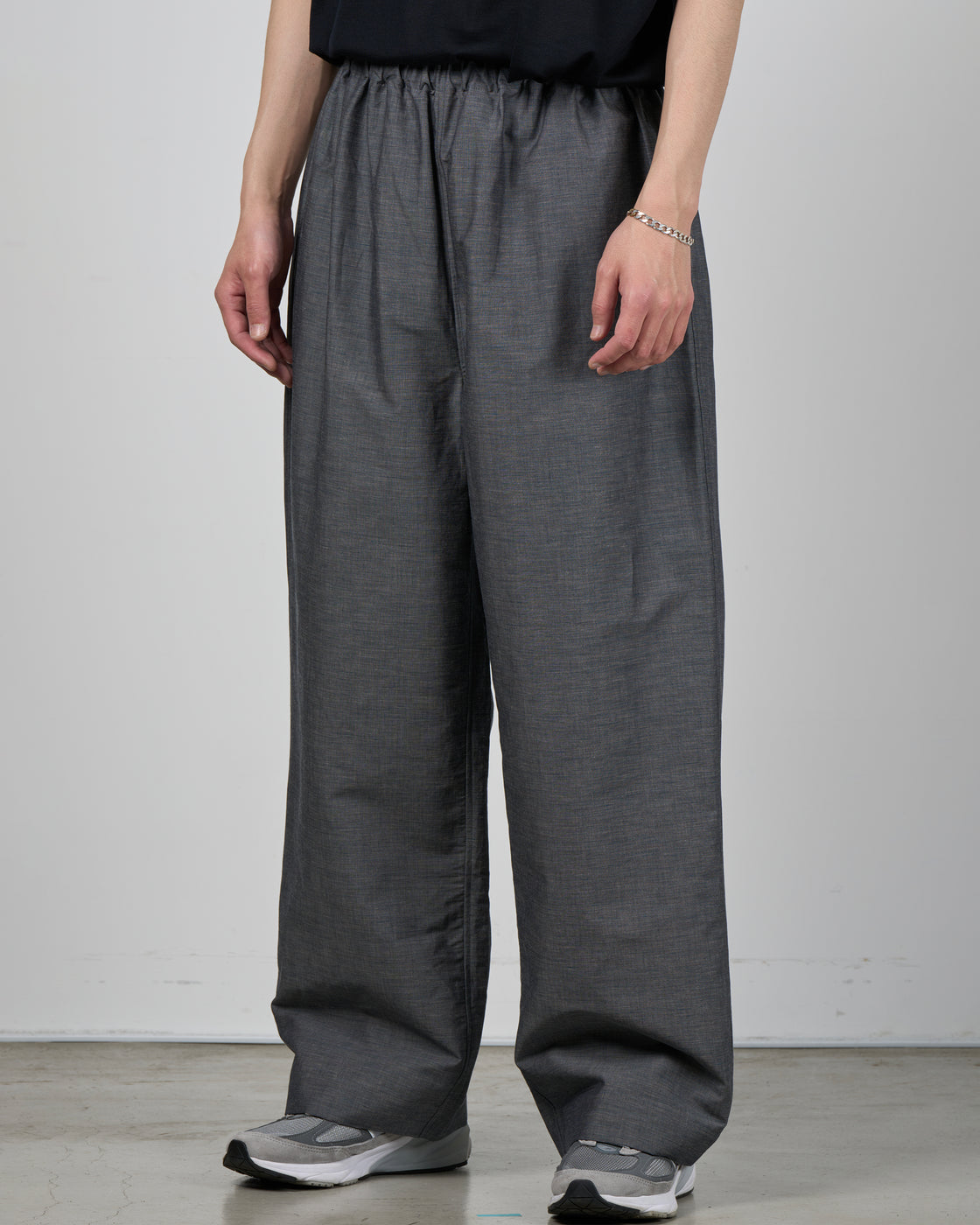 Dhal Cotton Linen Chambray Relax Pants, Navy