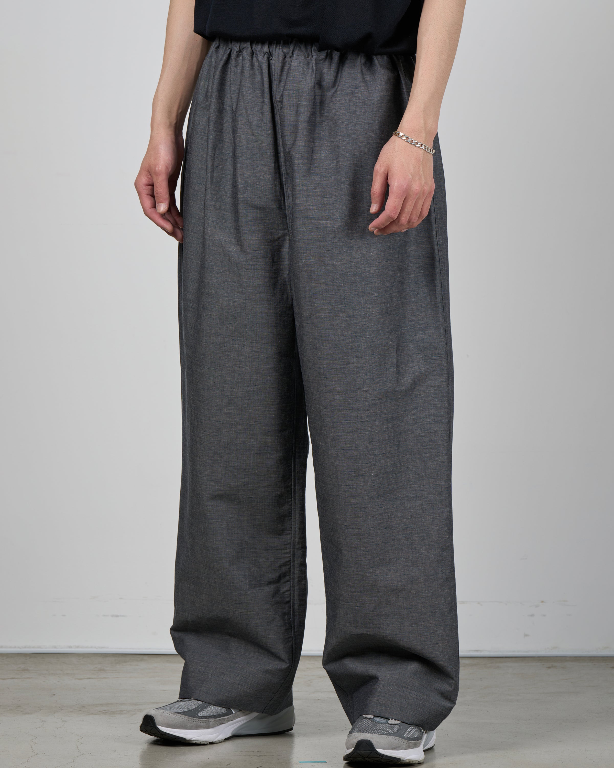 Dhal Cotton Linen Chambray Relax Pants, Navy