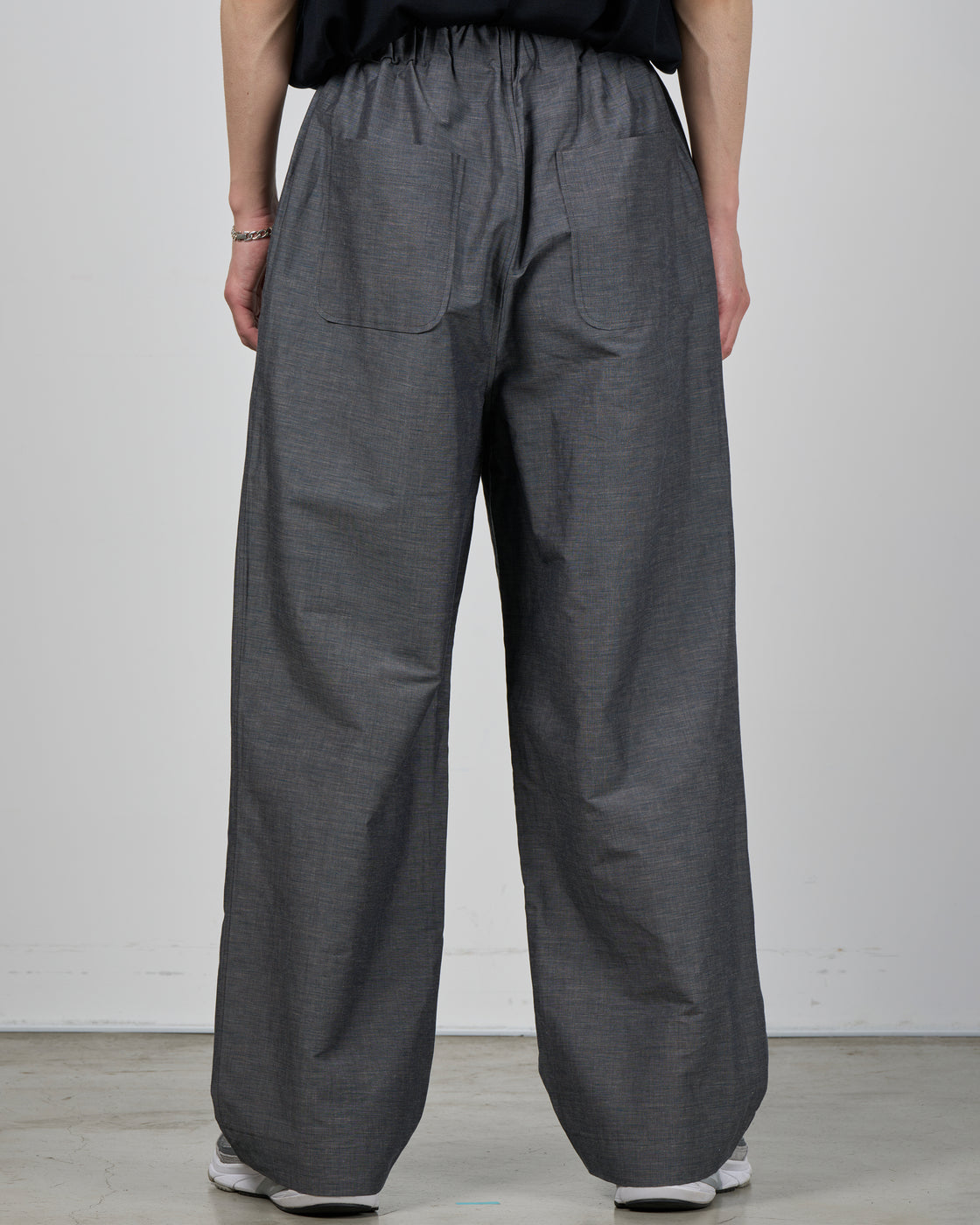 Dhal Cotton Linen Chambray Relax Pants, Navy