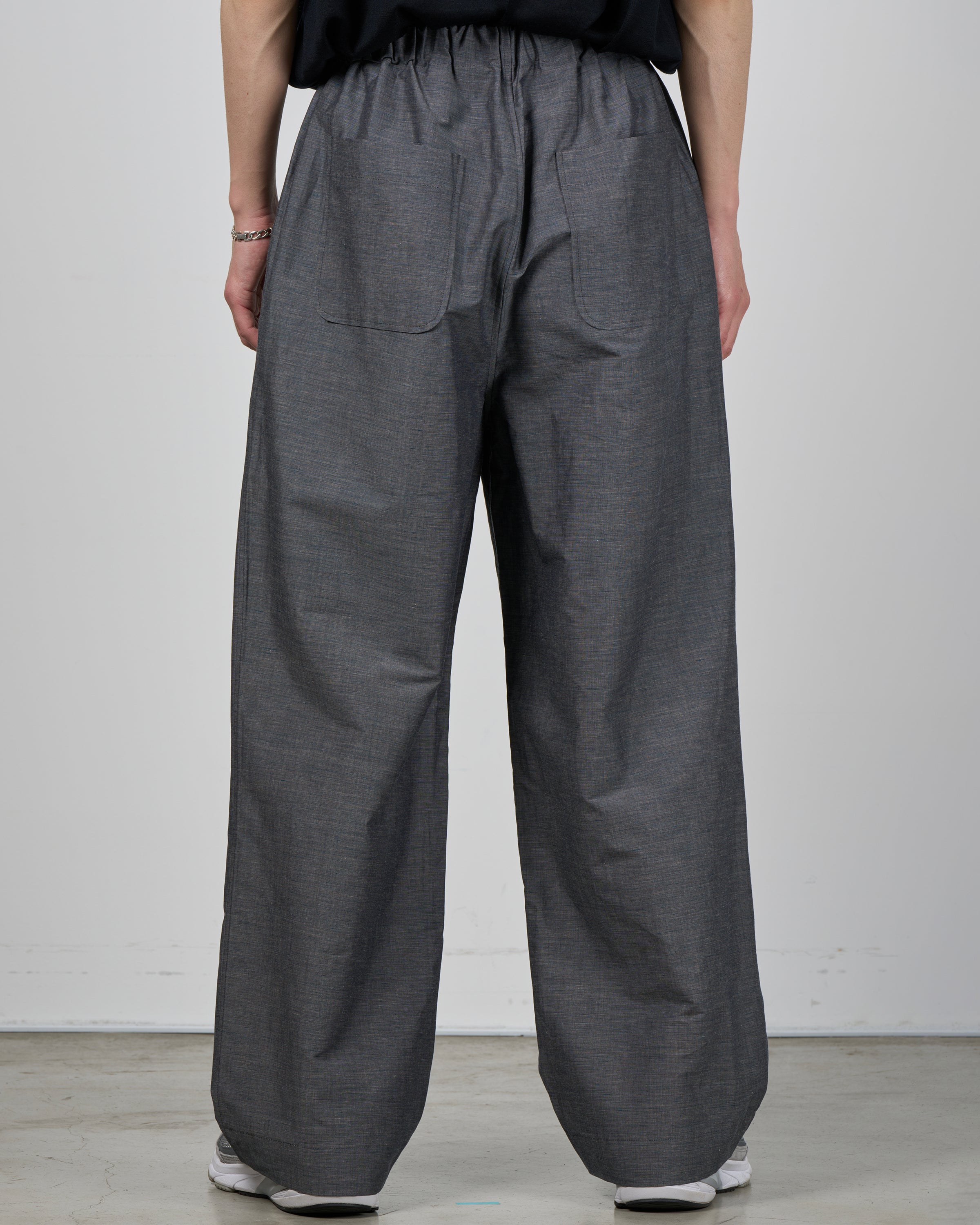 Dhal Cotton Linen Chambray Relax Pants, Navy