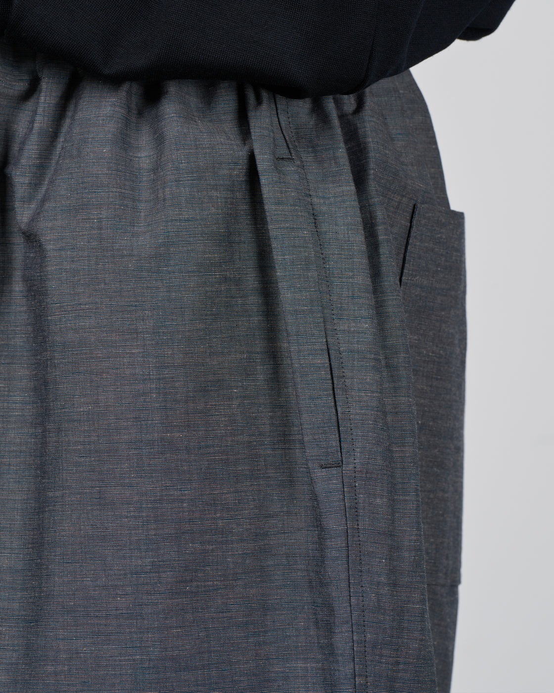Dhal Cotton Linen Chambray Relax Pants, Navy