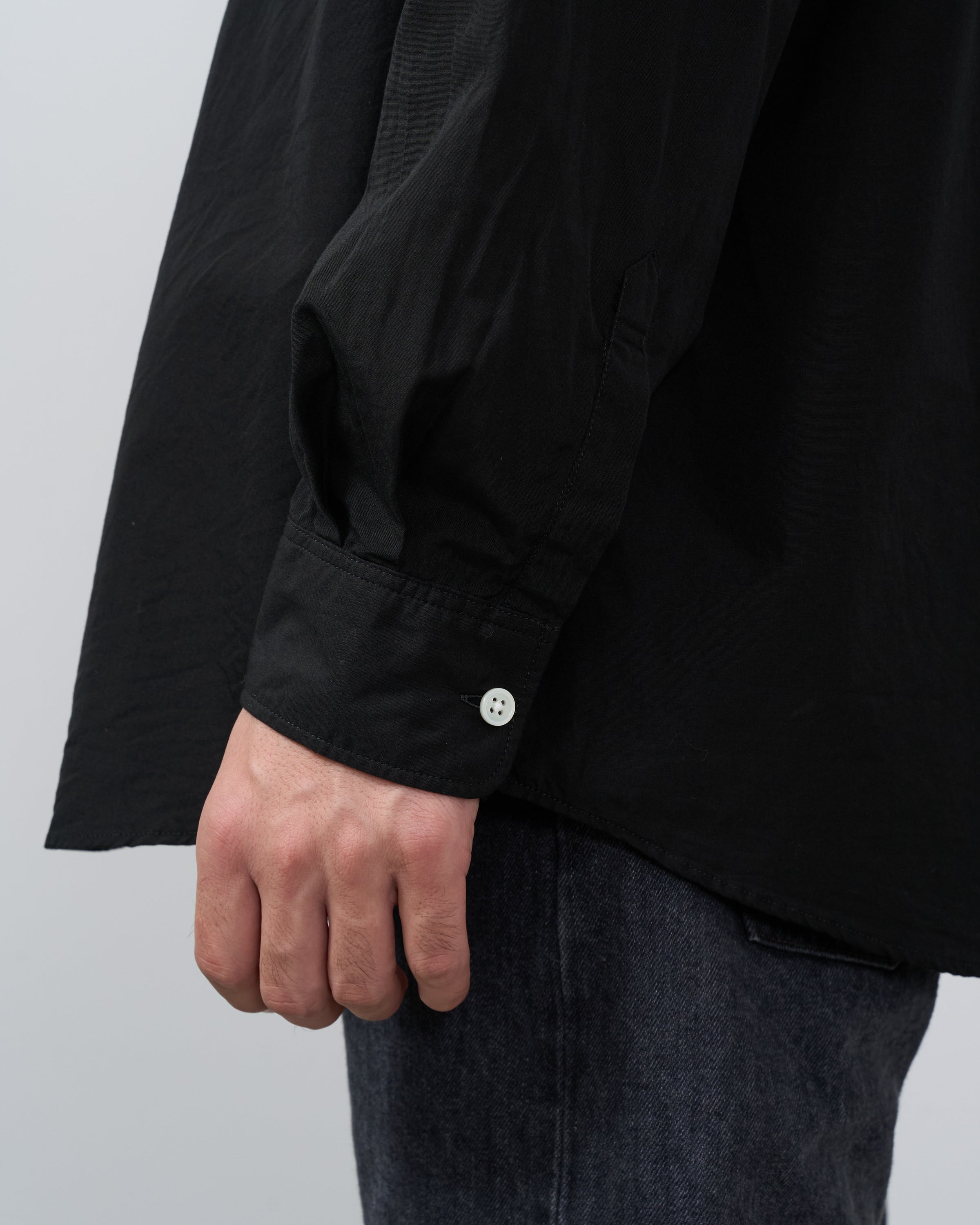 Dhalブランドタグ詳細画像、日本製品質証明、100番手双糸ポプリン素材表示、Japanese brand authenticity cotton shirt label