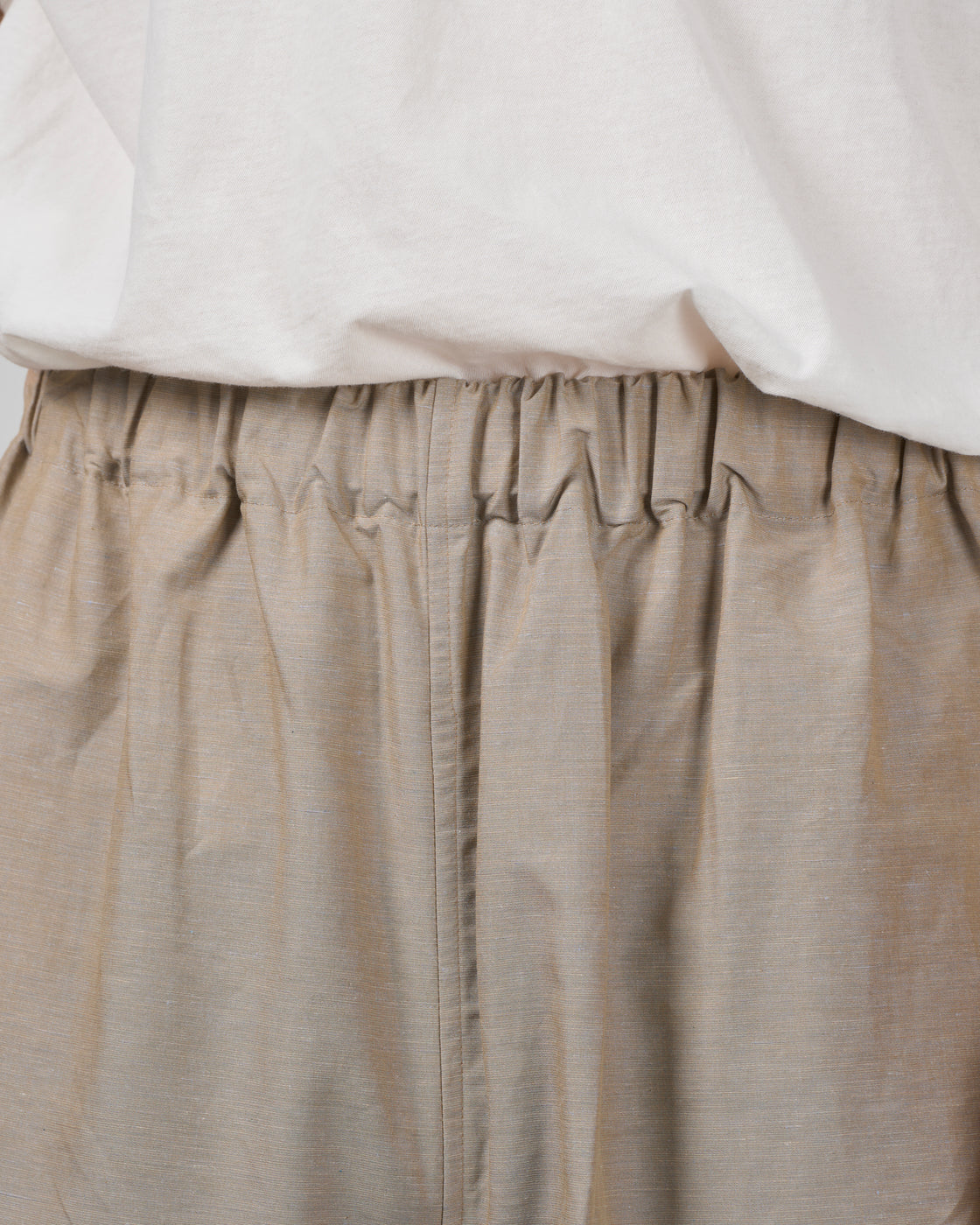 Dhal Cotton Linen Chambray Relax Pants, Beige