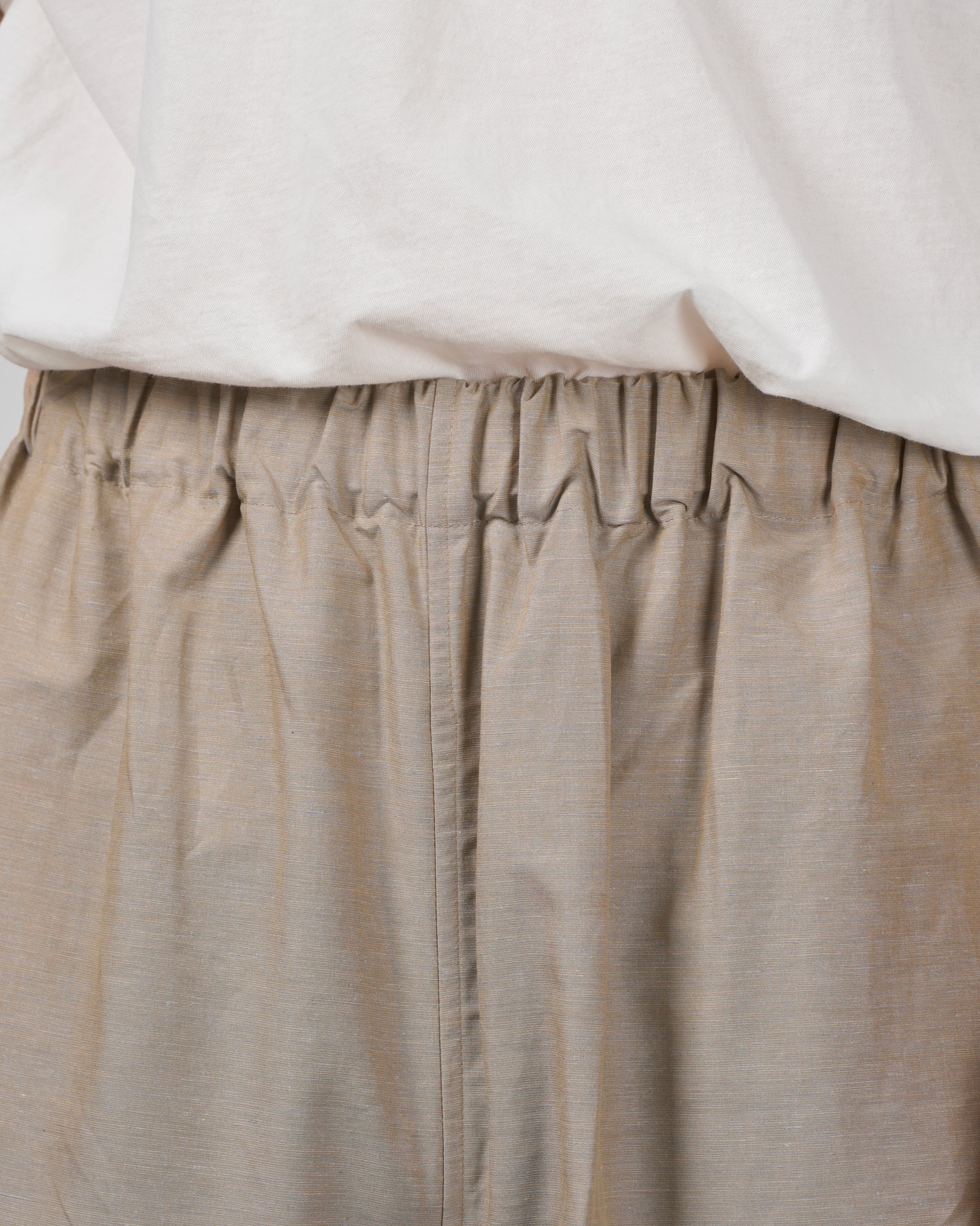 Dhal Cotton Linen Chambray Relax Pants, Beige