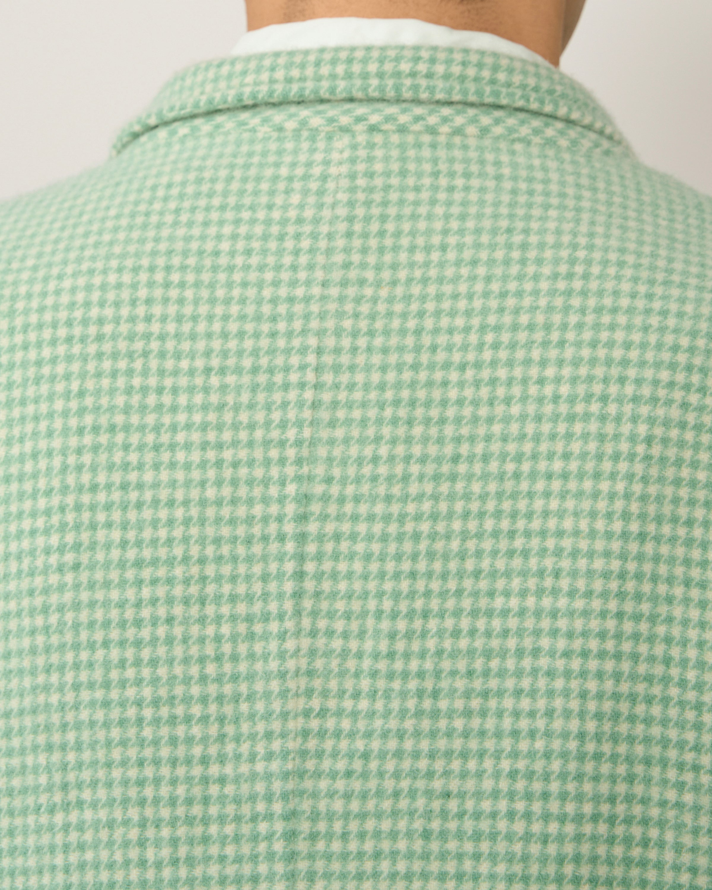 Dhal Houndstooth British Wool Special Steamed Jacket, Green