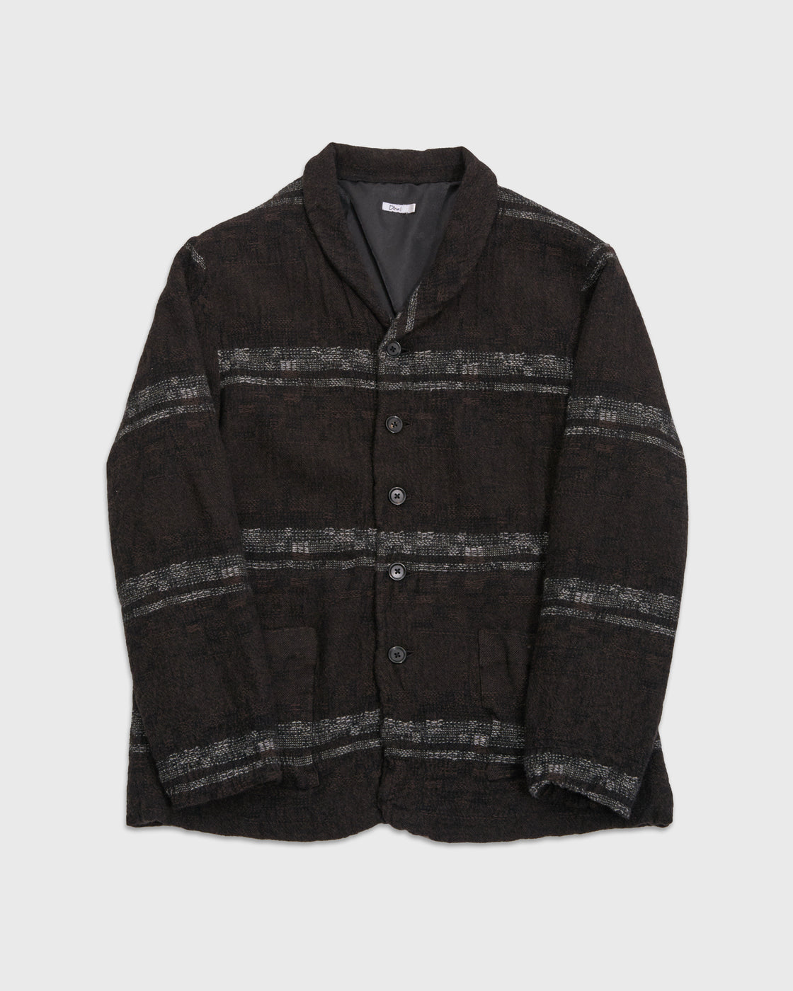 Dhal Wool Jacquard 縮絨 Shawlcoller Jacket, Black