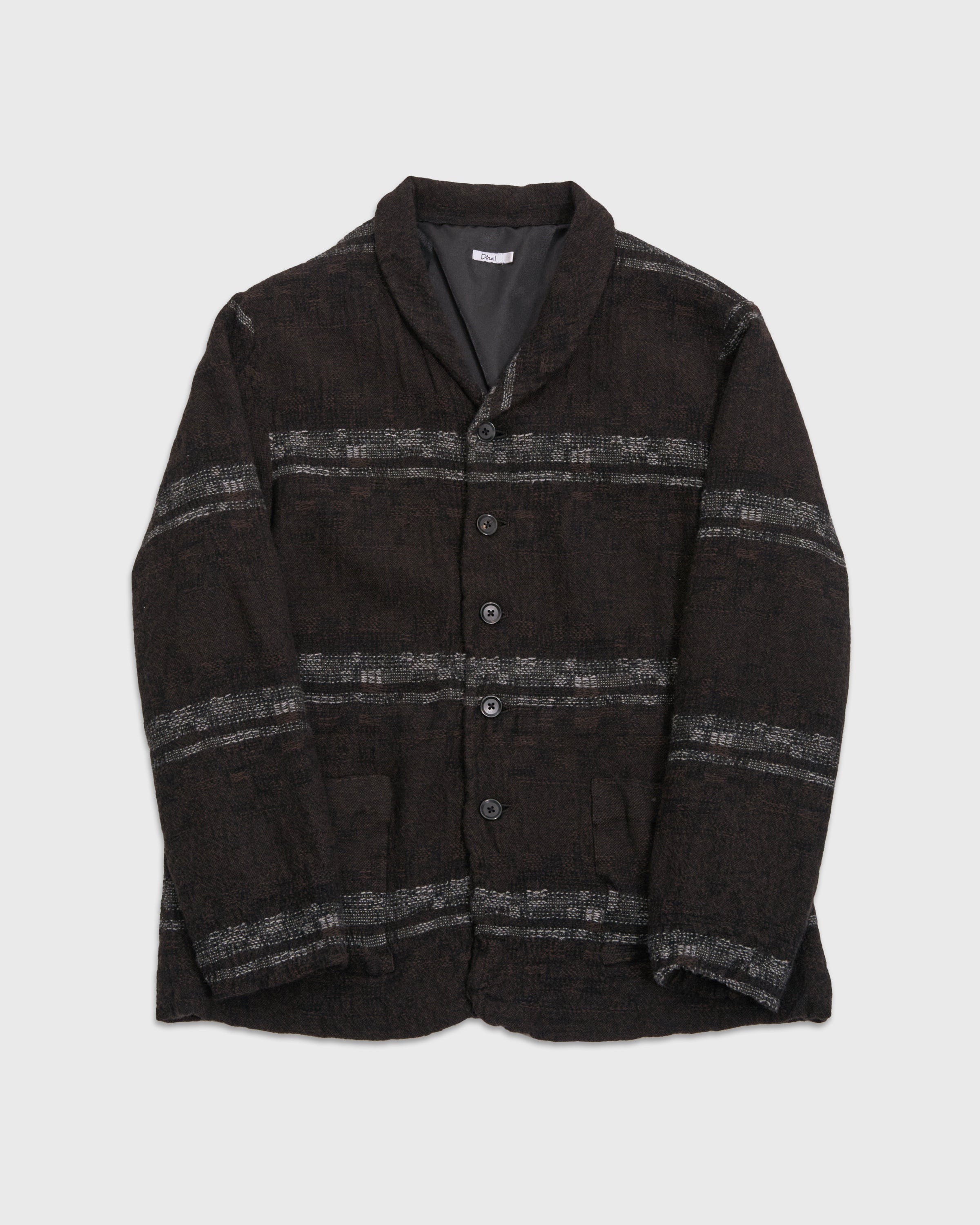 Dhal Wool Jacquard 縮絨 Shawlcoller Jacket, Black