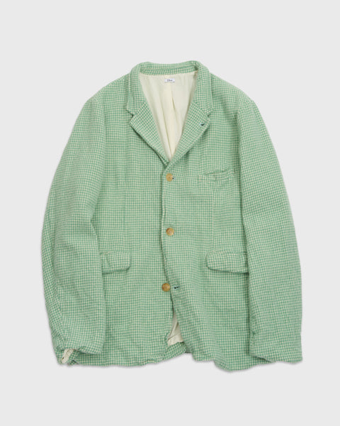Dhal Houndstooth British Wool Special Steamed Jacket, Green