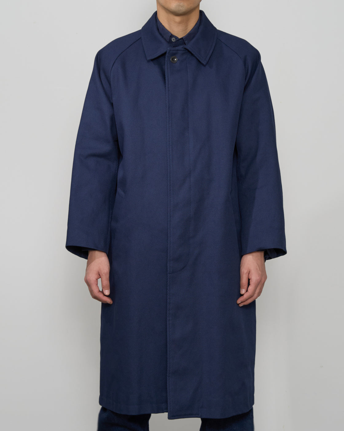 Dhal OniKarsey Balmacaan Coat, Navy