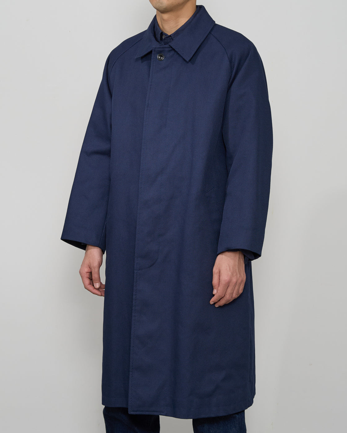 Dhal OniKarsey Balmacaan Coat, Navy